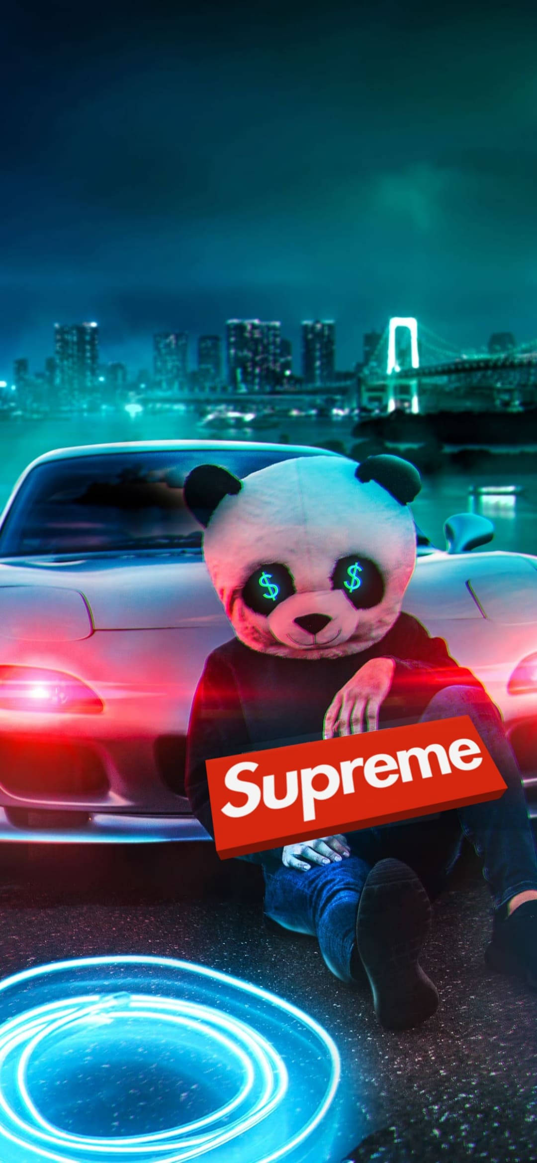 Epic Red Supreme With Panda Picha ya Ukuta