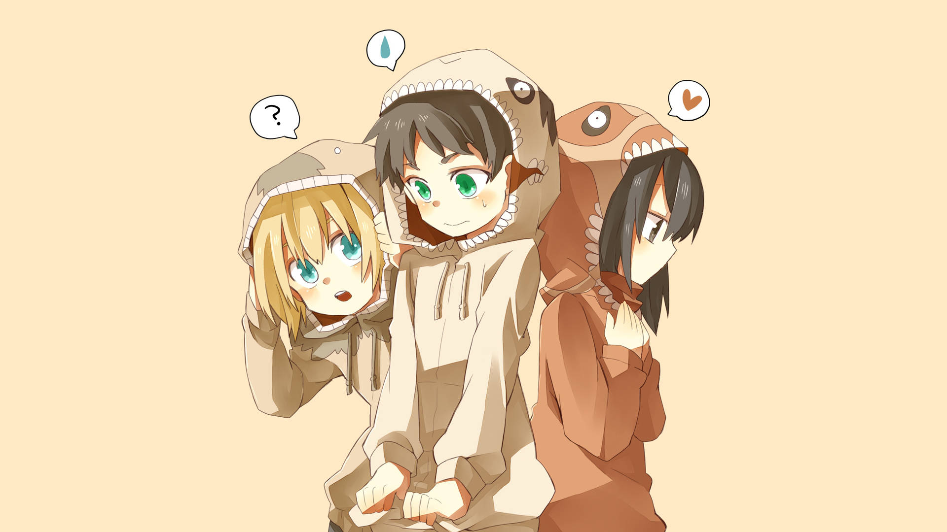Eren Armin Mikasa Hoodies Za Wanaume Picha ya Ukuta