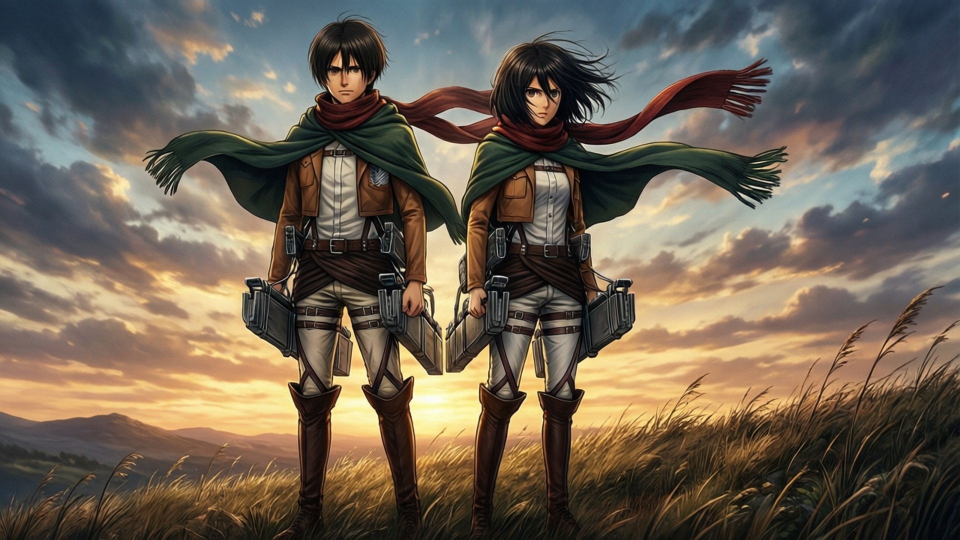Eren na Mikasa Picha ya Ukuta