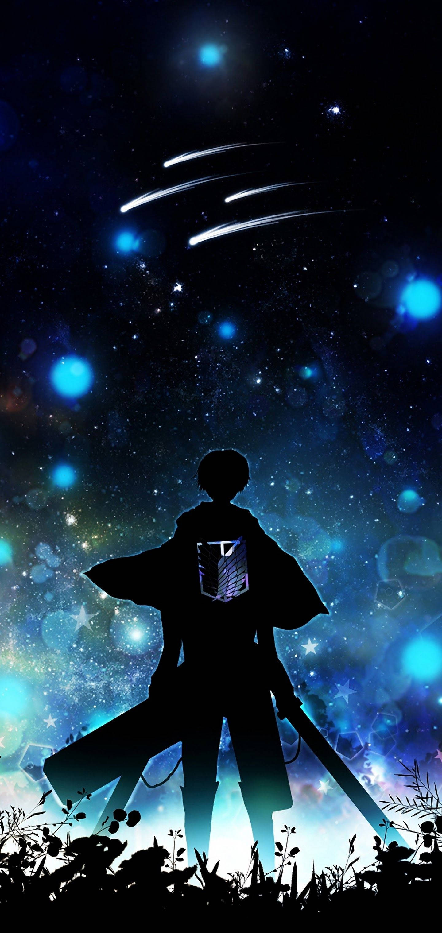 Eren Silhouette Attack On Titan iPhone Picha ya Ukuta
