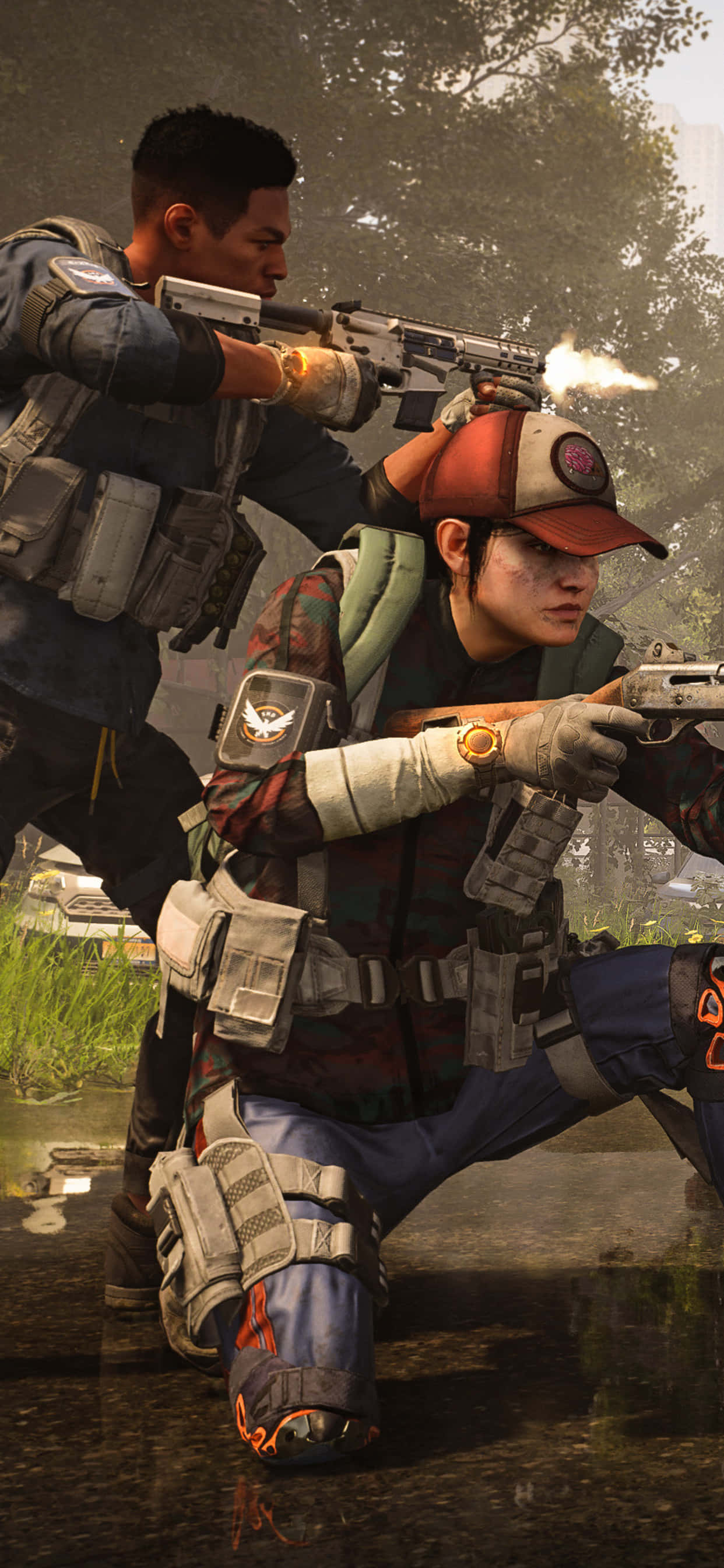 Kuingia Katika Dunia ya Mtandao na iPhone Xs Max na The Division Picha ya Ukuta