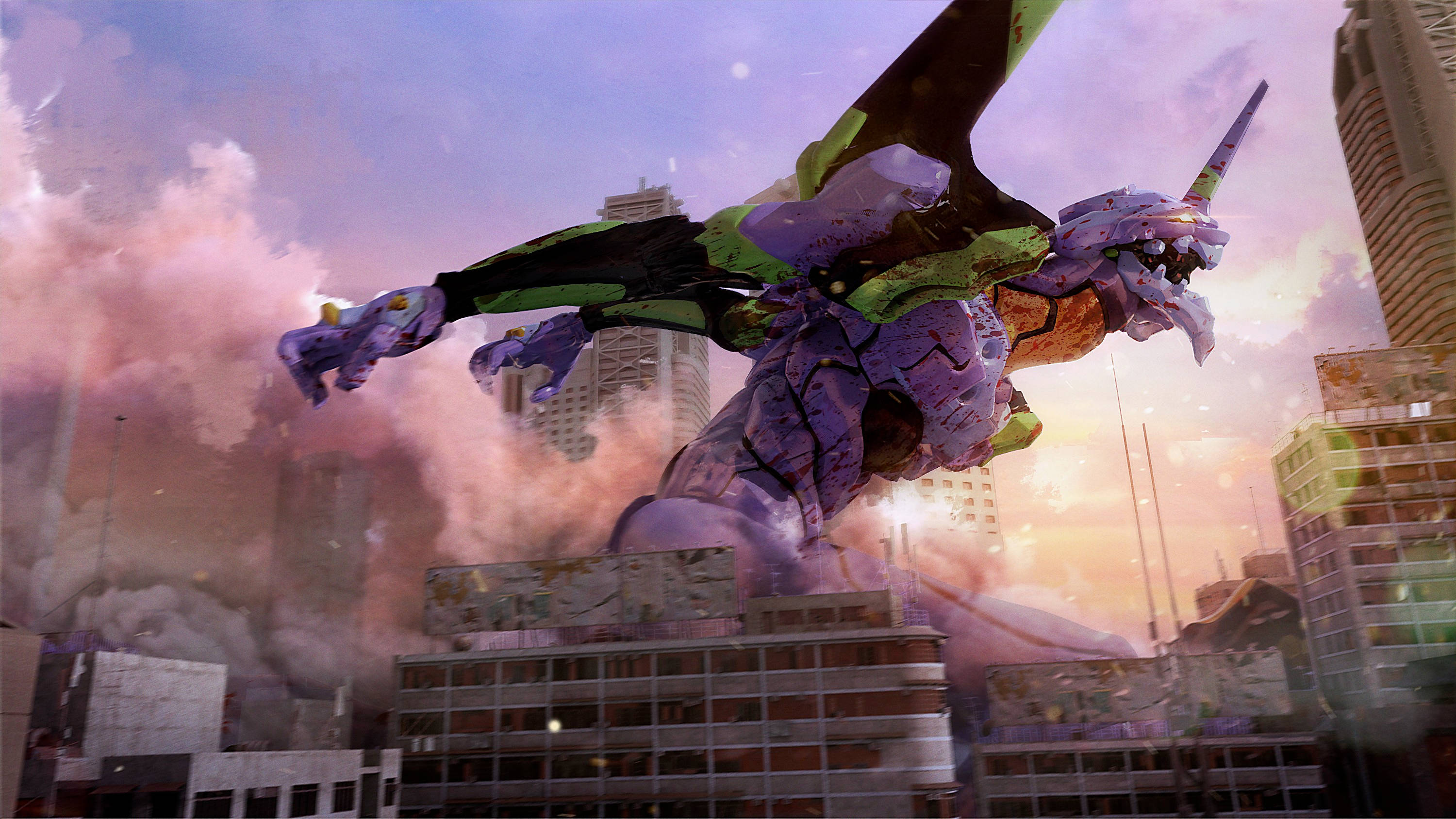 Evangelion 4K Unit-01 Uhasama Picha ya Ukuta