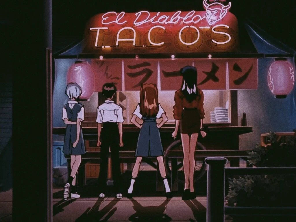 Evangelion Mrembo wa Anime wa Kurejea Kizamani Picha ya Ukuta