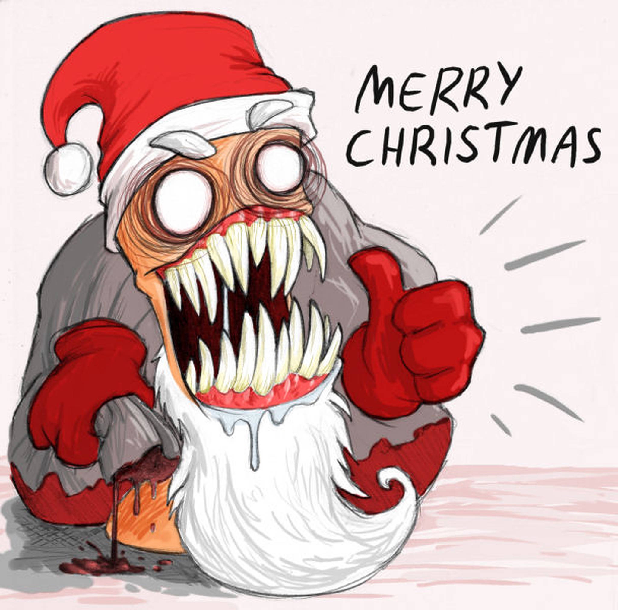 Evil Santa Big Teeth Picha ya Ukuta