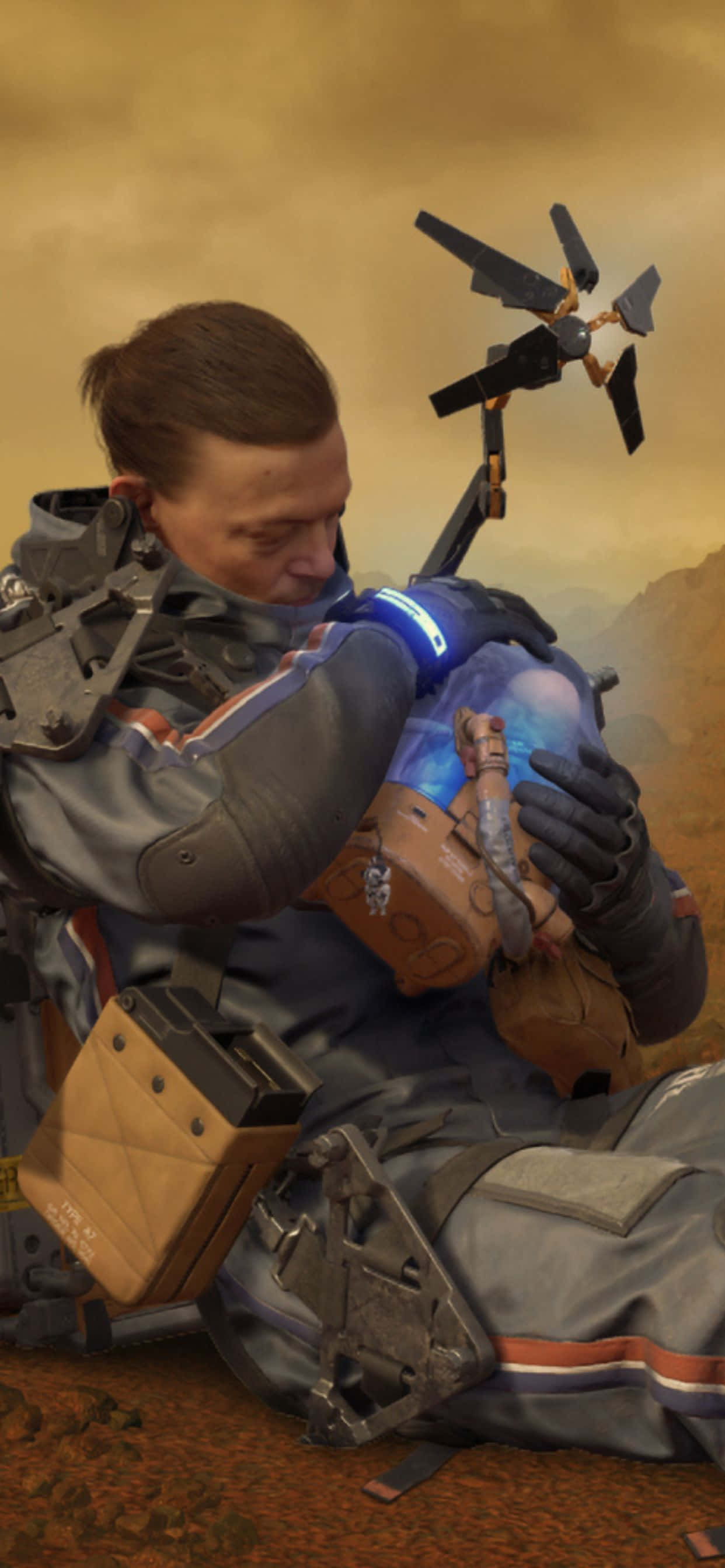Furahia ulimwengu wa baada ya apocalypse na iPhone Xs Max na Death Stranding Picha ya Ukuta