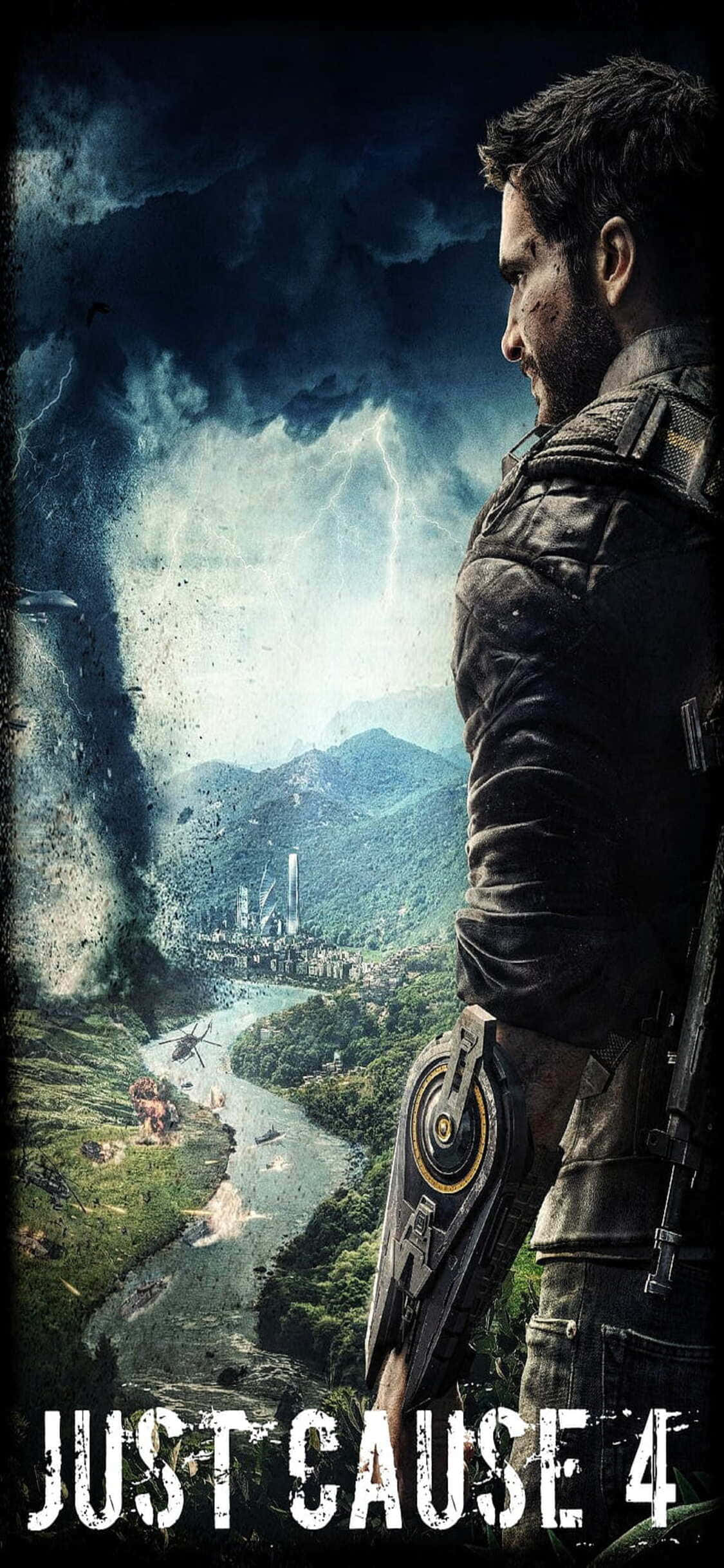 Explore an Open World Paradise with Just Cause 4 on iPhone X Picha ya Ukuta
