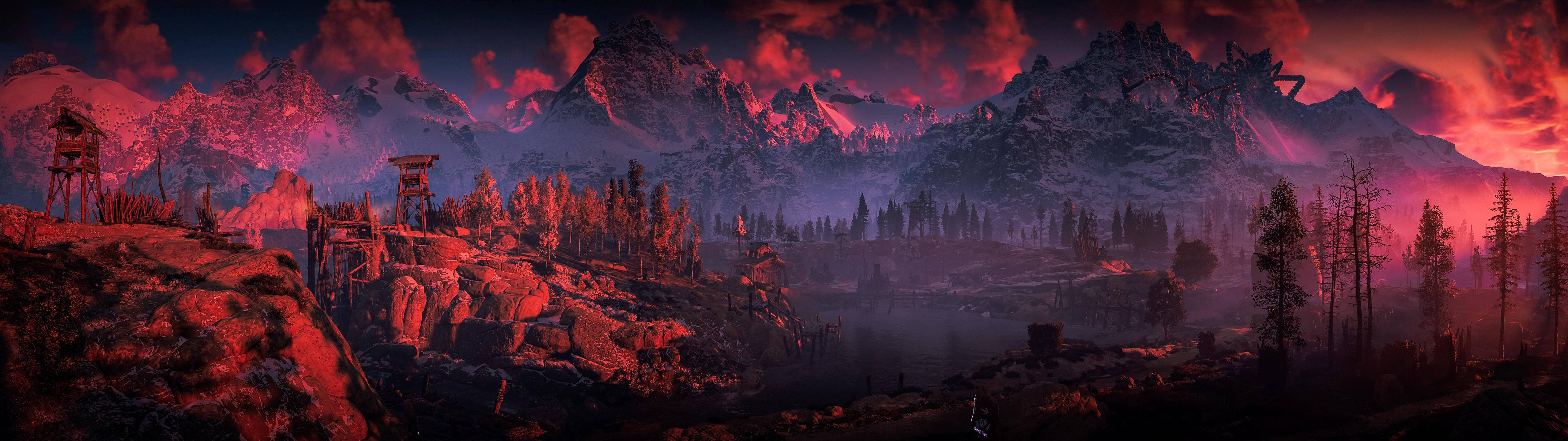 Explore the beautiful terrain in the sunset Picha ya Ukuta