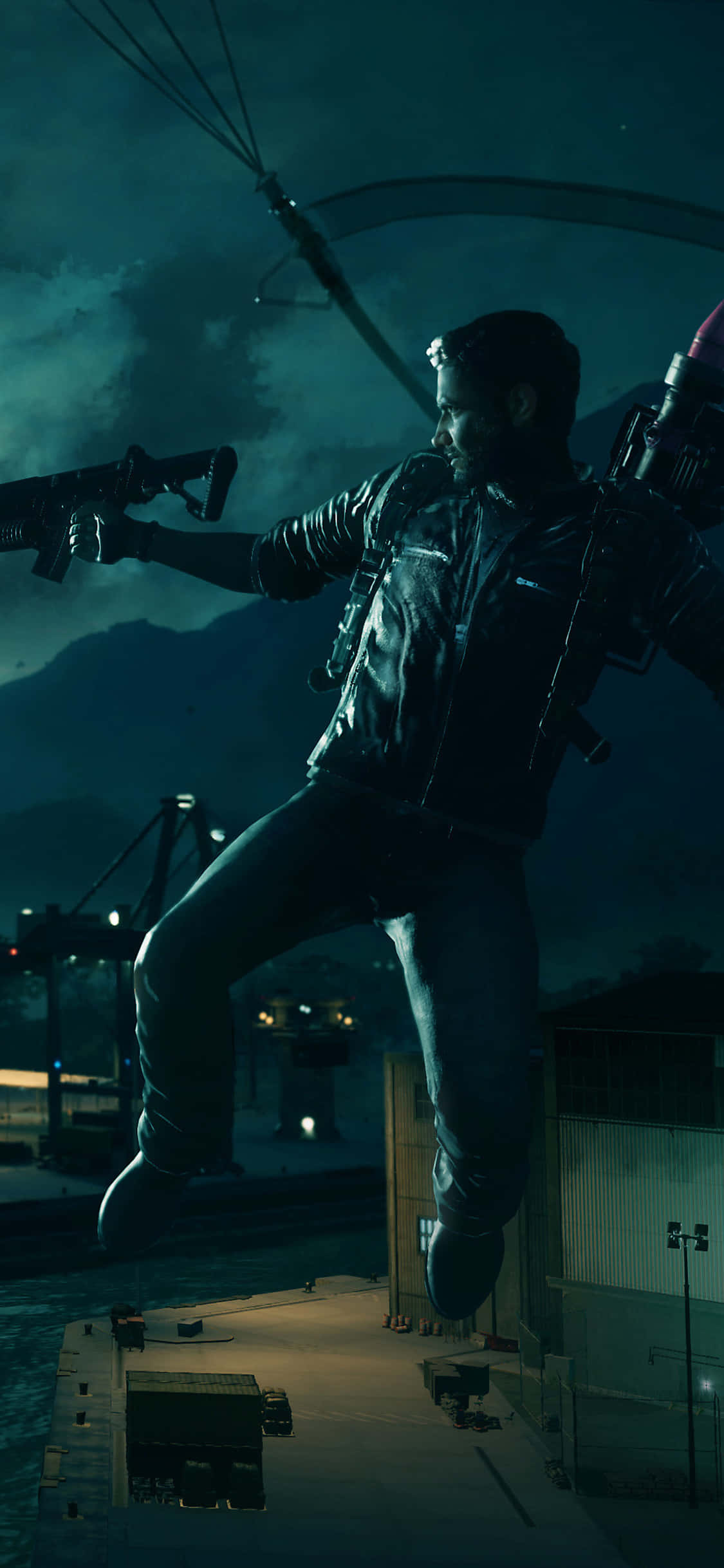 Explore the explosive world of Just Cause 4 on iPhone X Picha ya Ukuta