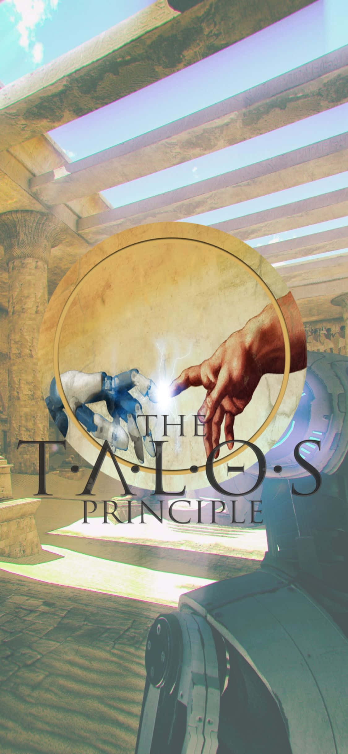 Explore the mysteries of The Talos Principle on iPhone Xs Picha ya Ukuta
