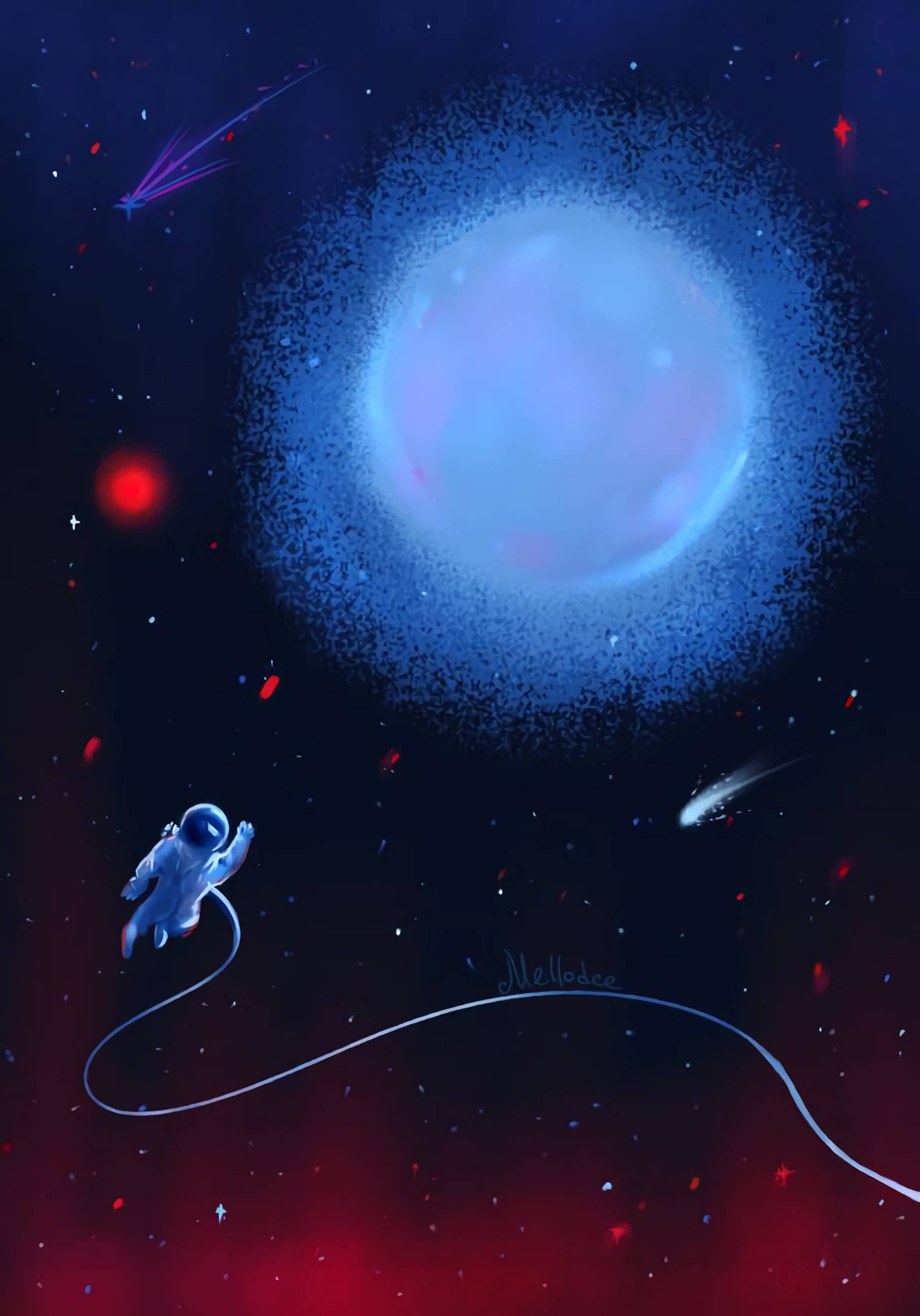 Exploring Astronaut Digital Art Picha ya Ukuta