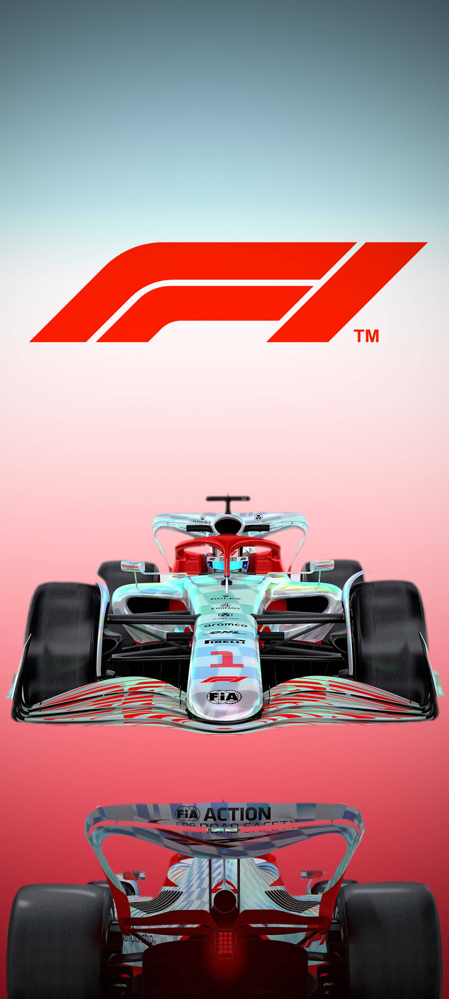 F1 Logo Gradient Background iPhone Picha ya Ukuta