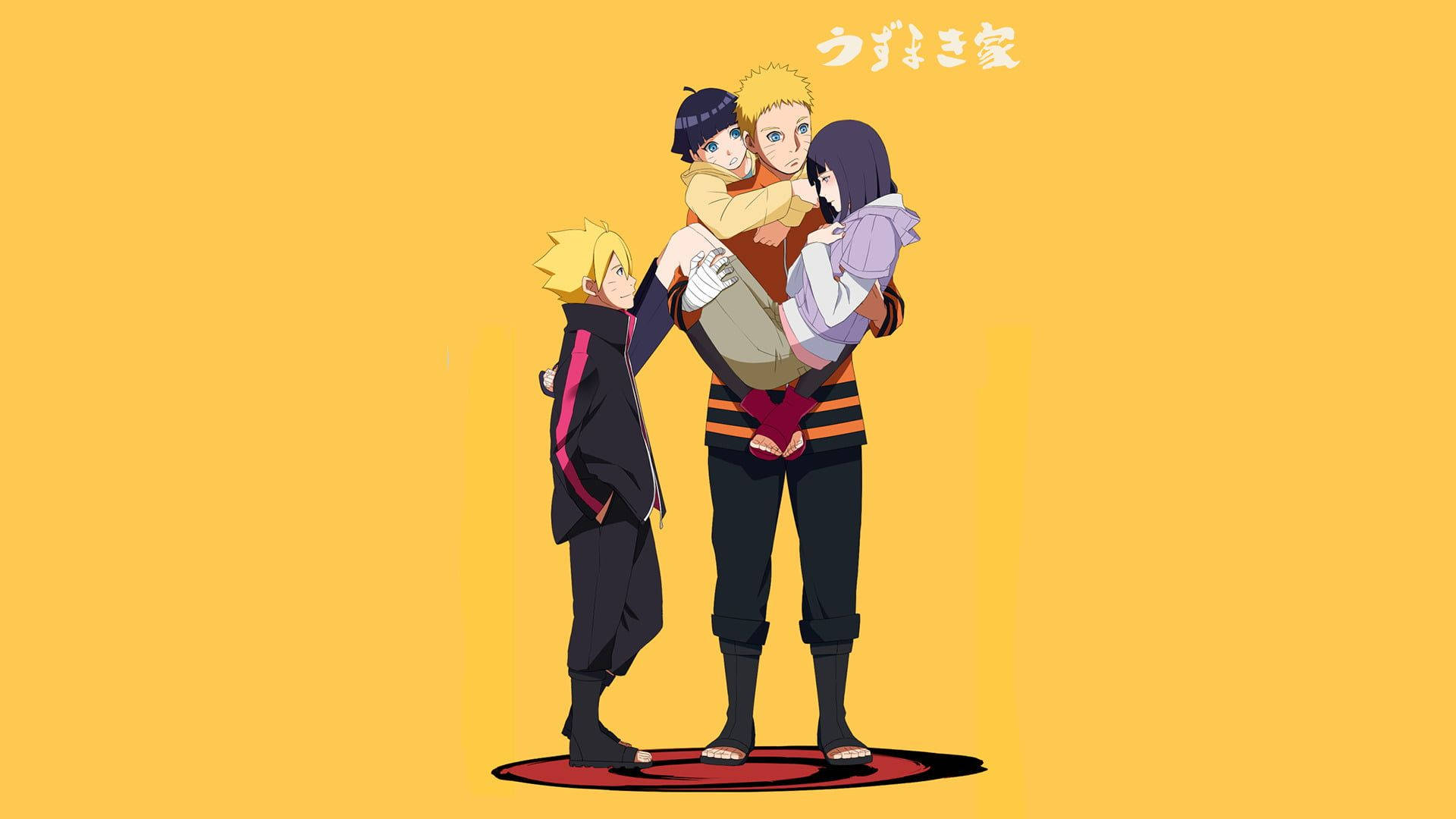 Familia ya Naruto na Hinata Picha ya Ukuta