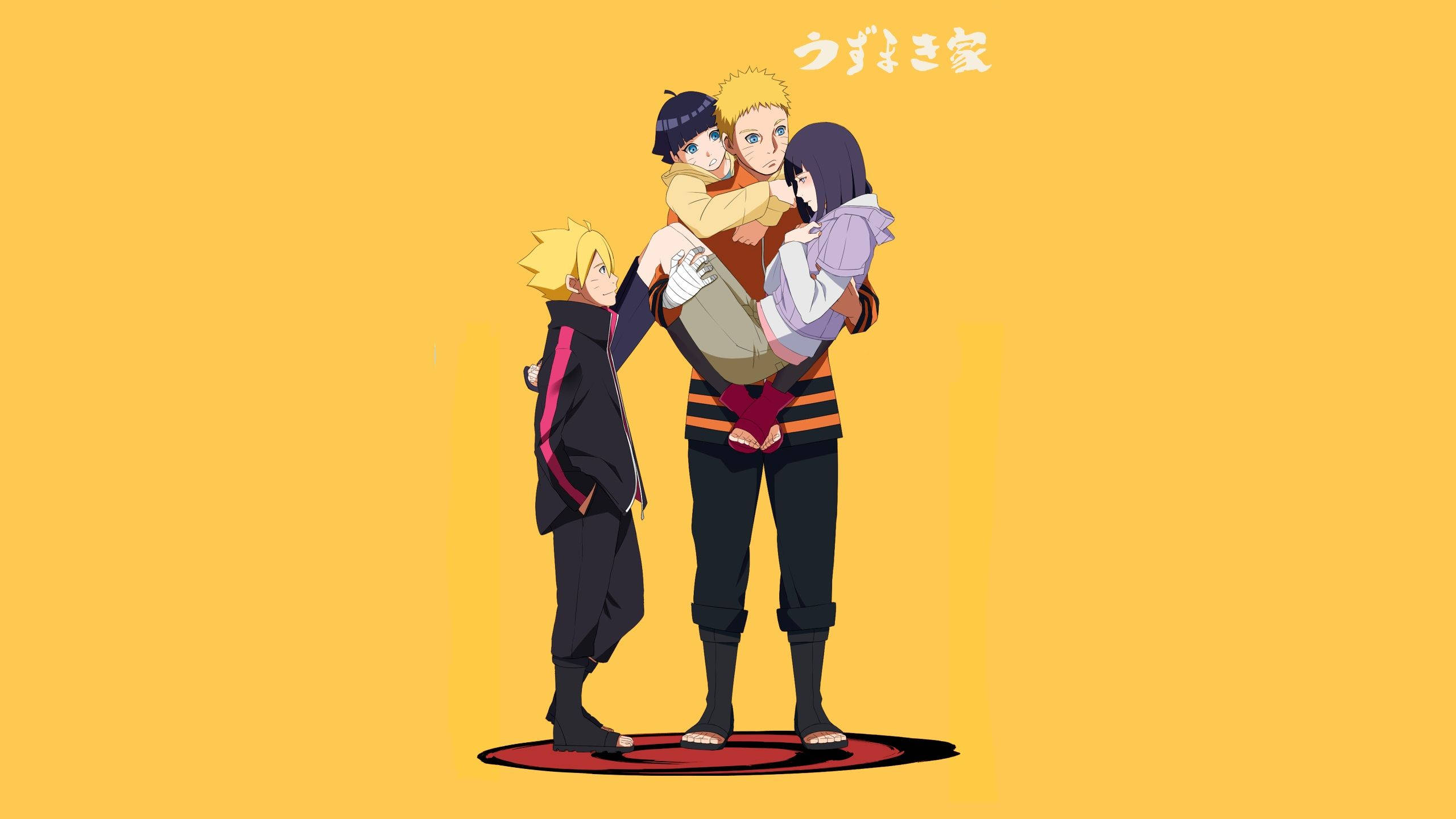 Familia Yenye Upendo ya Naruto na Hinata Picha ya Ukuta