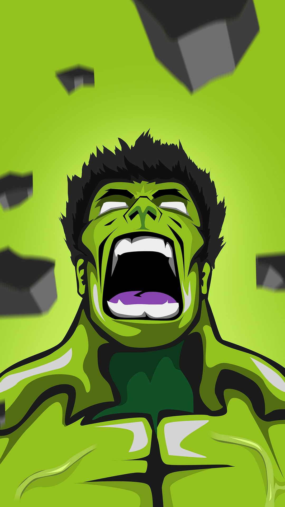 Fanart ya Kijani Baridi ya Incredible Hulk Picha ya Ukuta