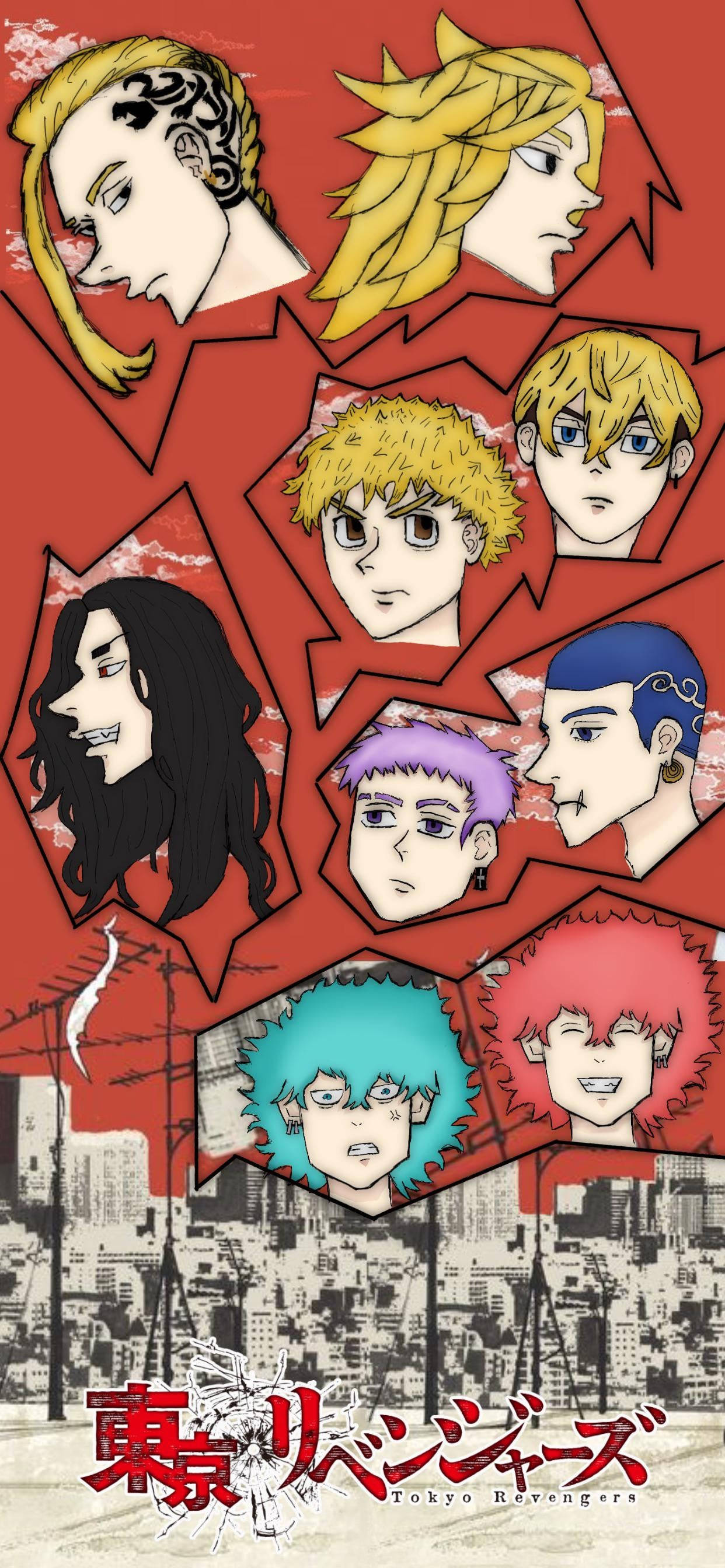Fanart Ya Manga Tokyo Revengers Ya Watu Wa Kuchekesha Picha ya Ukuta