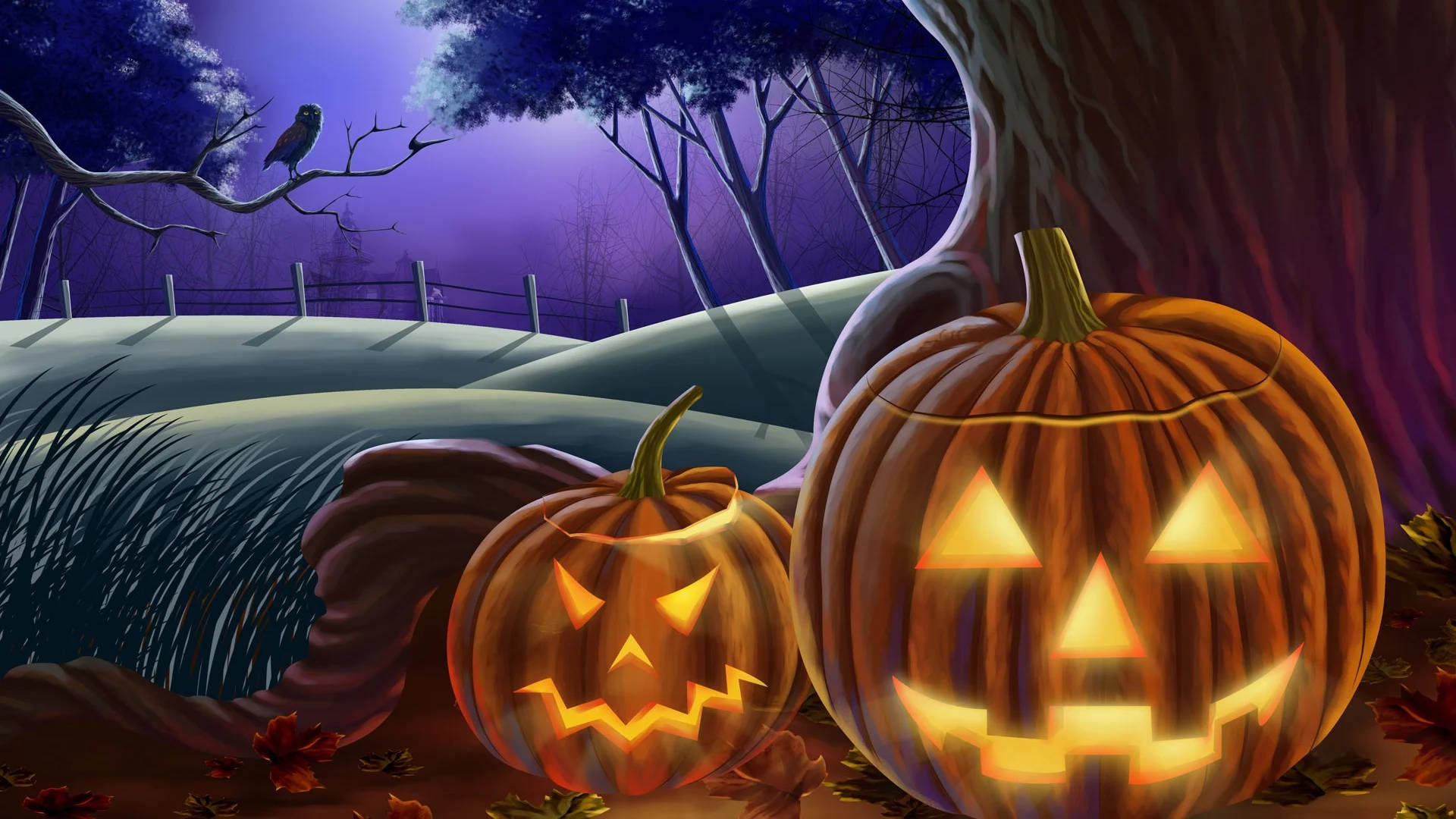 Fano la Saa ya Halloween ya Kale Picha ya Ukuta