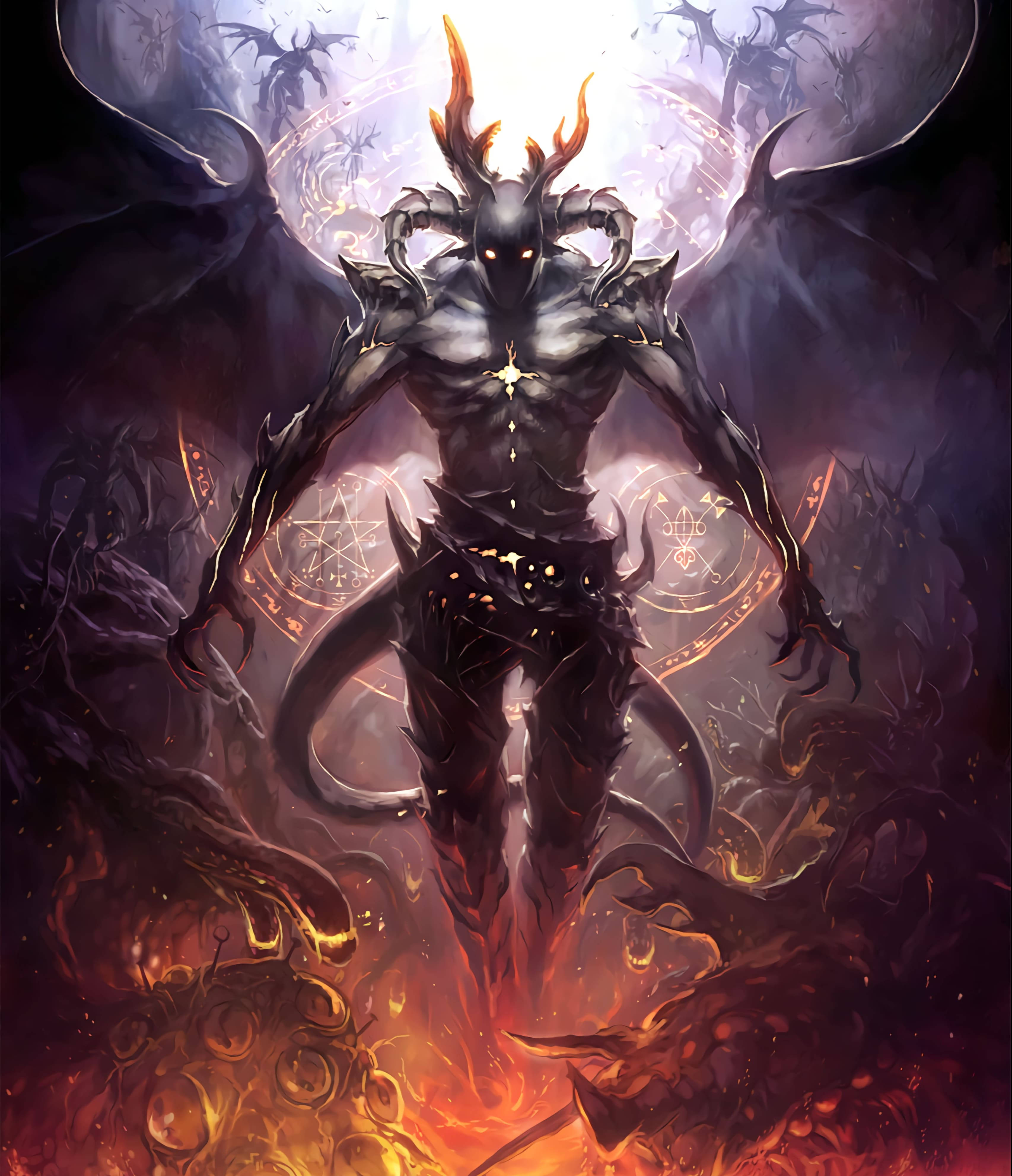 Fantasy Devil With Wings Picha ya Ukuta
