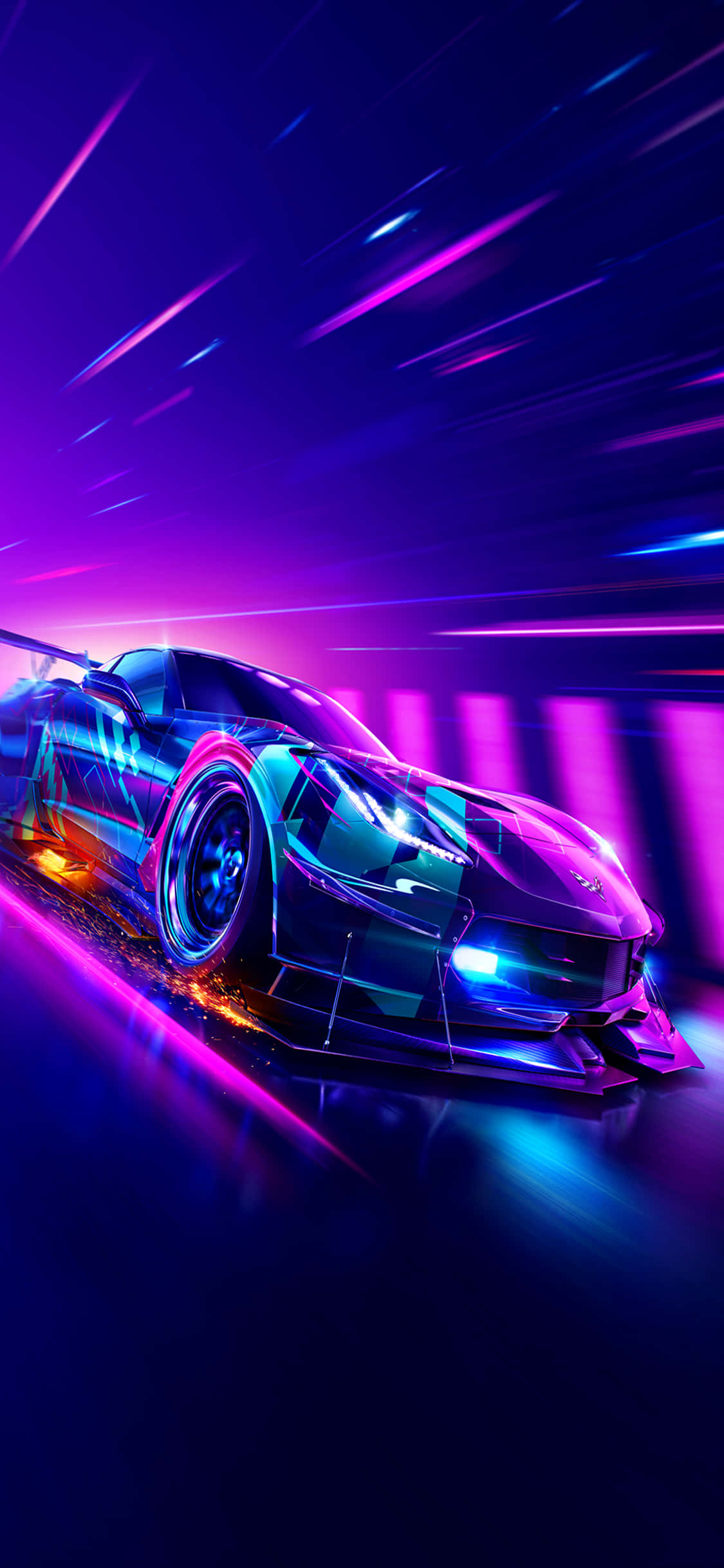Fanya Kasi na iPhone Xs na Need for Speed Heat Picha ya Ukuta