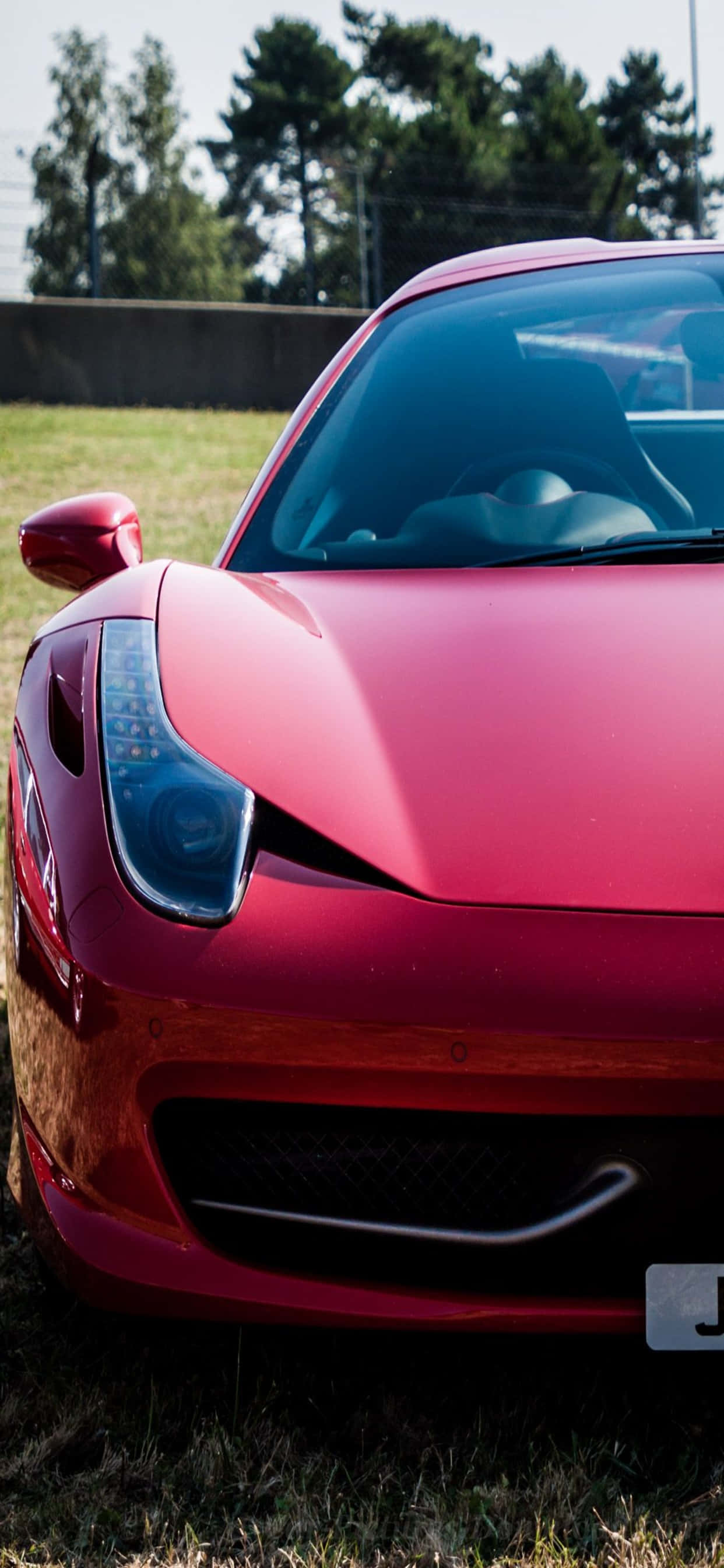 Ferrari Backdrop ya Kuvutia kwenye iPhone XS Max Picha ya Ukuta