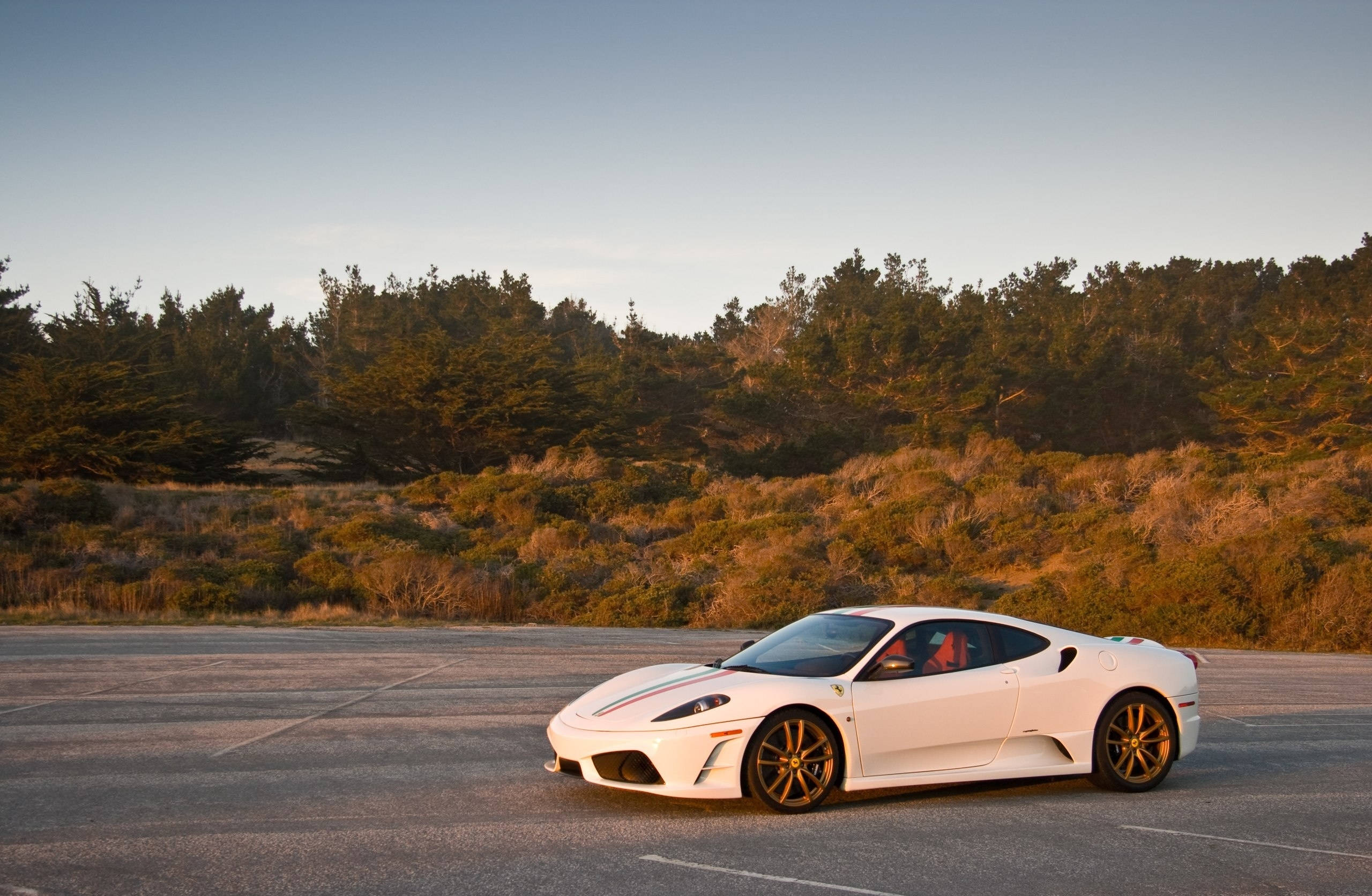 Ferrari F430 Scuderia Nyeupe ya Kifahari Picha ya Ukuta
