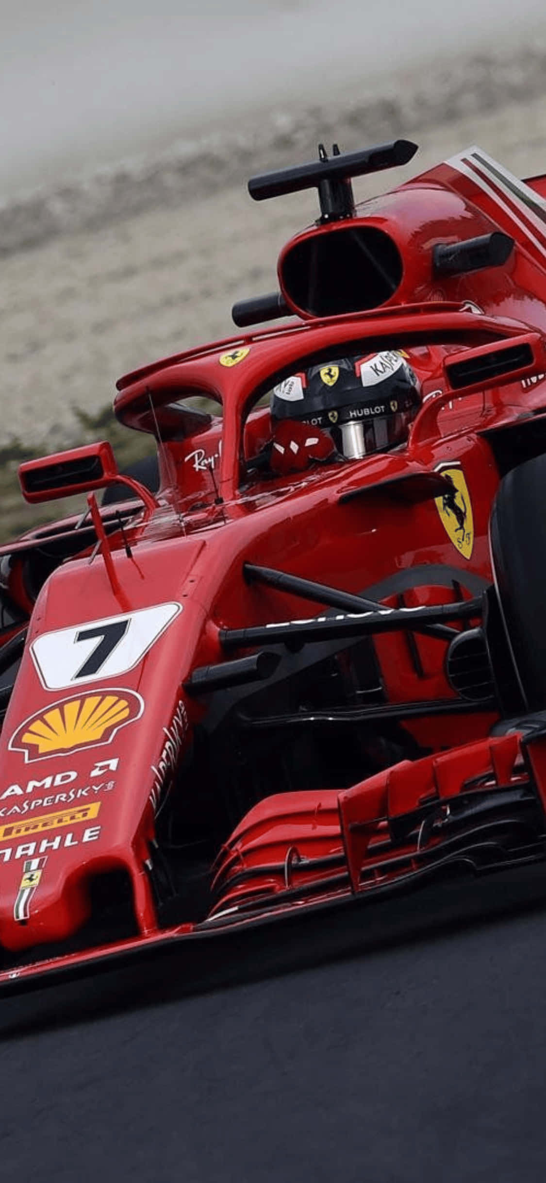 Ferrari Helmet iPhone Xs F1 2018 Background Picha ya Ukuta