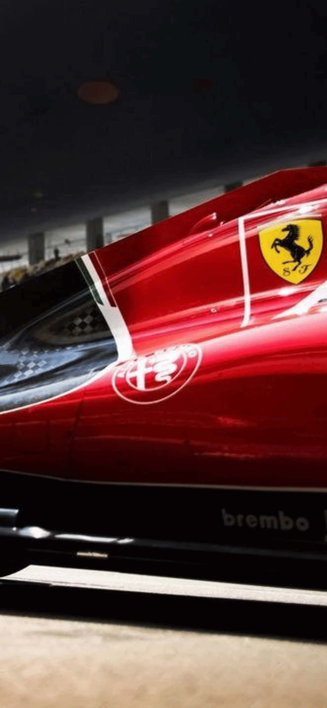 Ferrari kando ya iPhone Xs F1 2018 Background Picha ya Ukuta