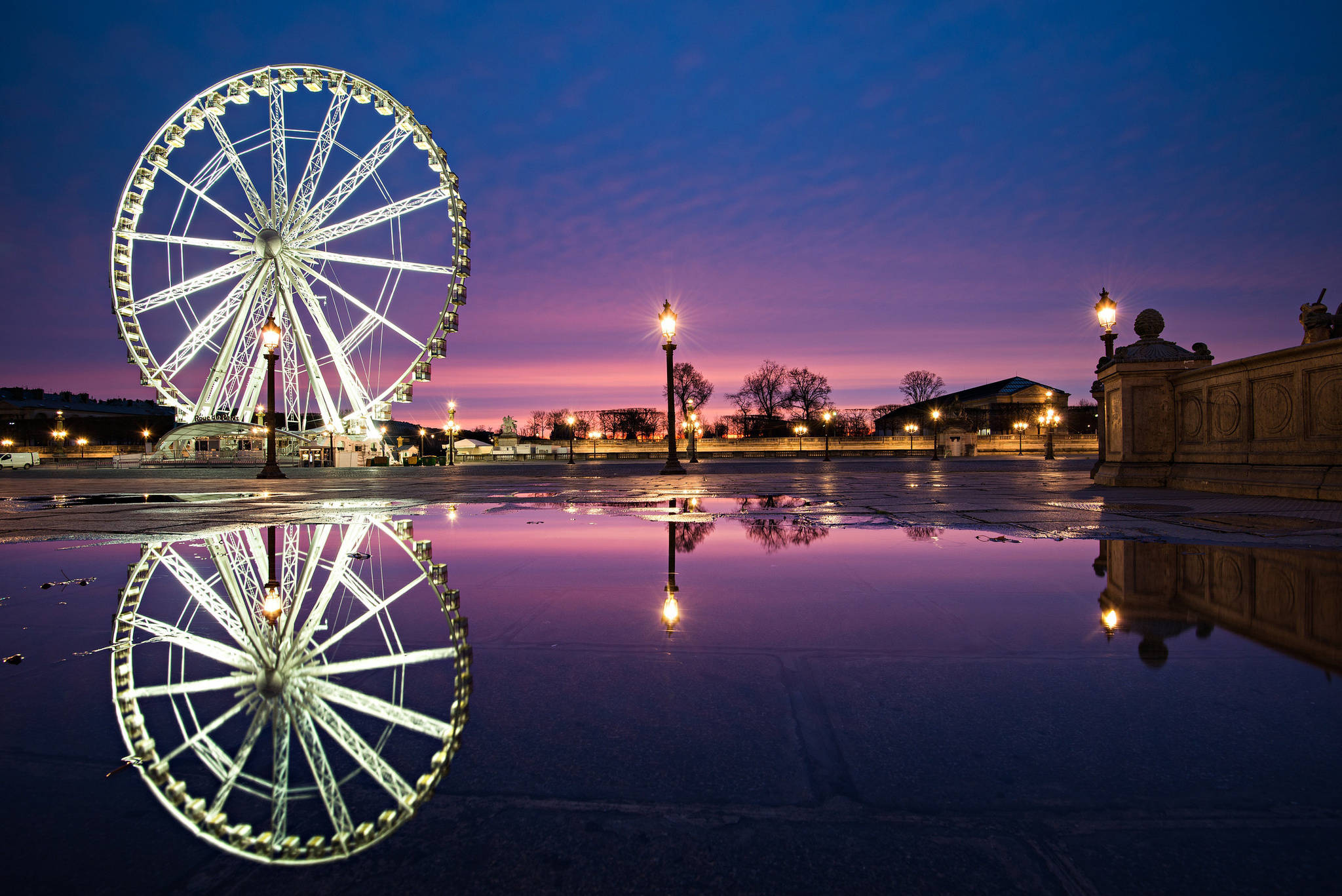 Ferris Wheel At Sunset Picture Picha ya Ukuta