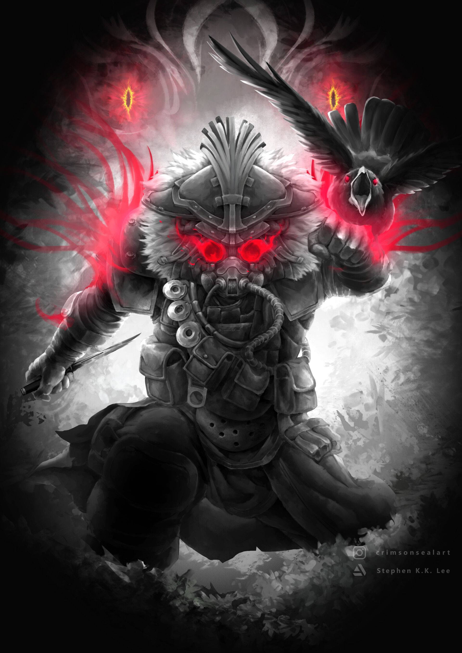 Pambana kwa ujasiri katika uwanja wa Apex Legends na Bloodhound! Picha ya Ukuta