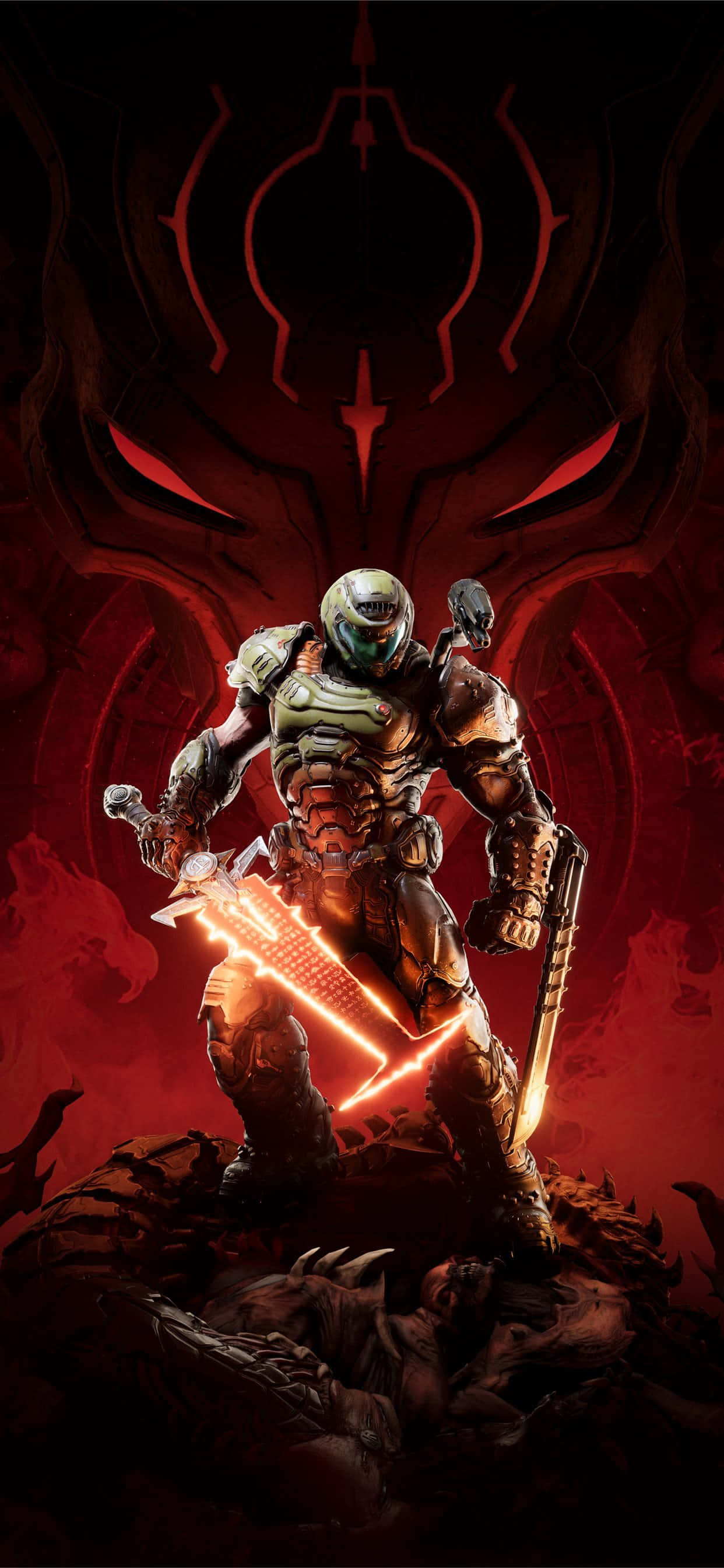 Fire and Fury: Enter the world of Doom Eternal on your iPhone. Picha ya Ukuta