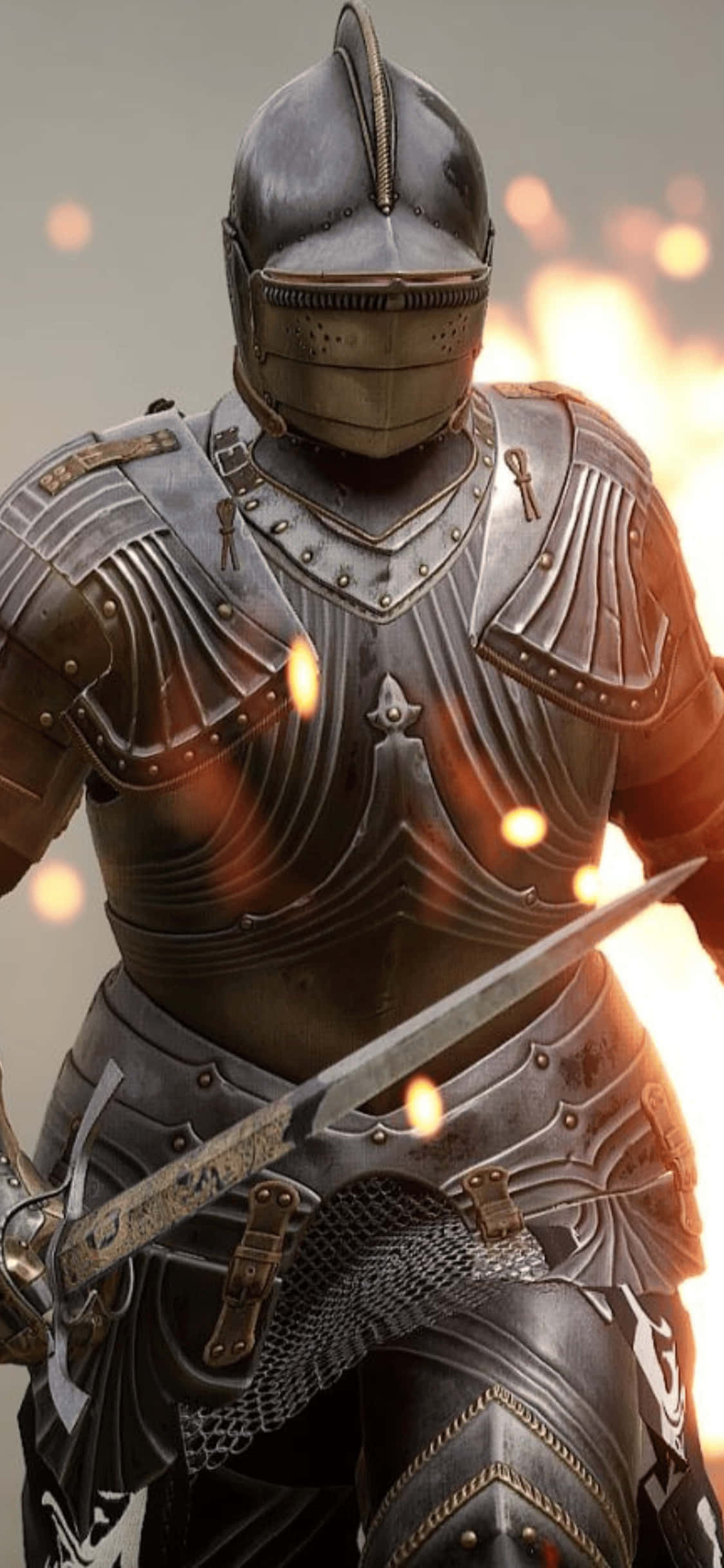 Fire Effect iPhone Xs Mordhau Background Picha ya Ukuta