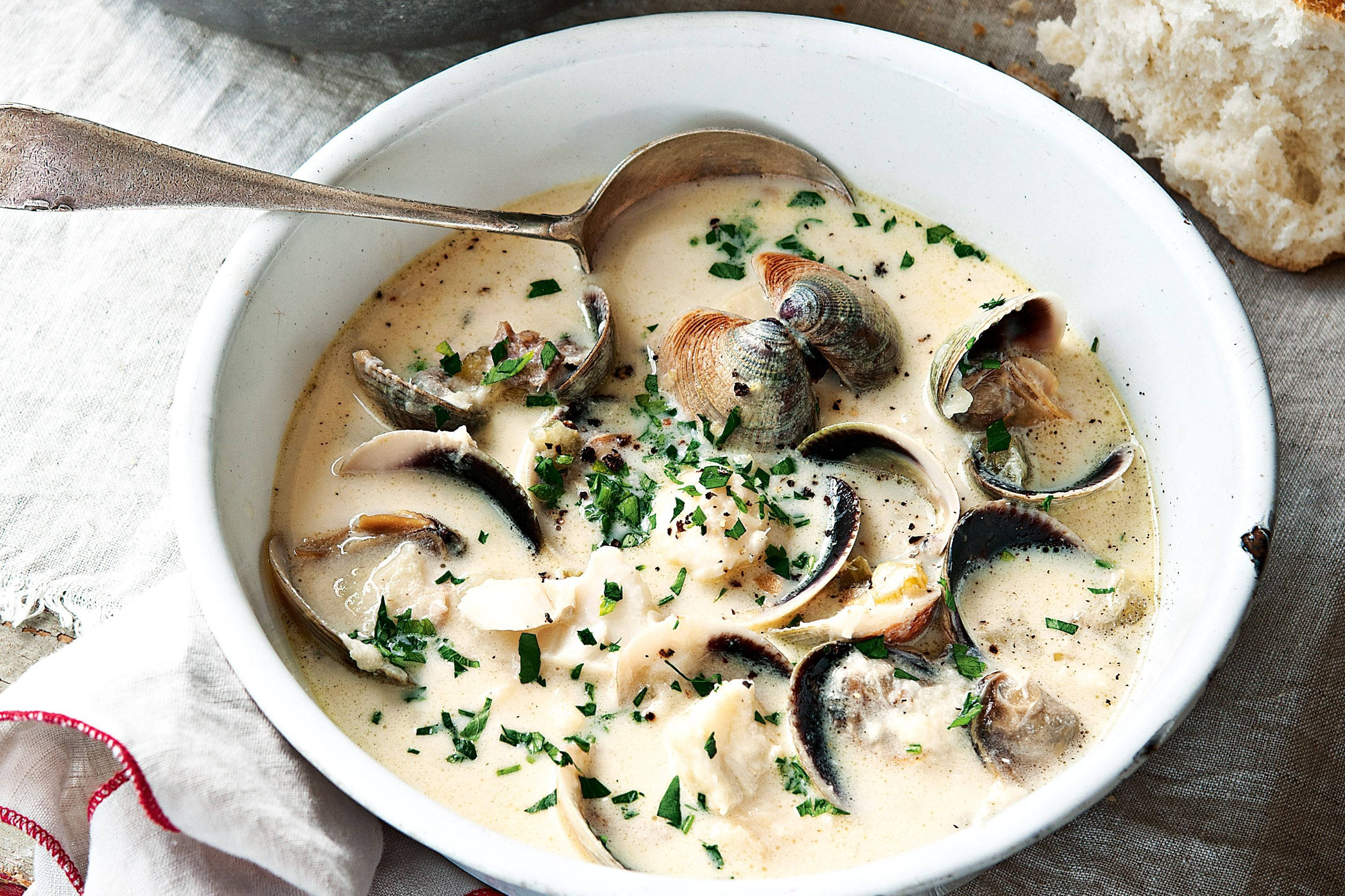 Fish And Clam Chowder Picha ya Ukuta