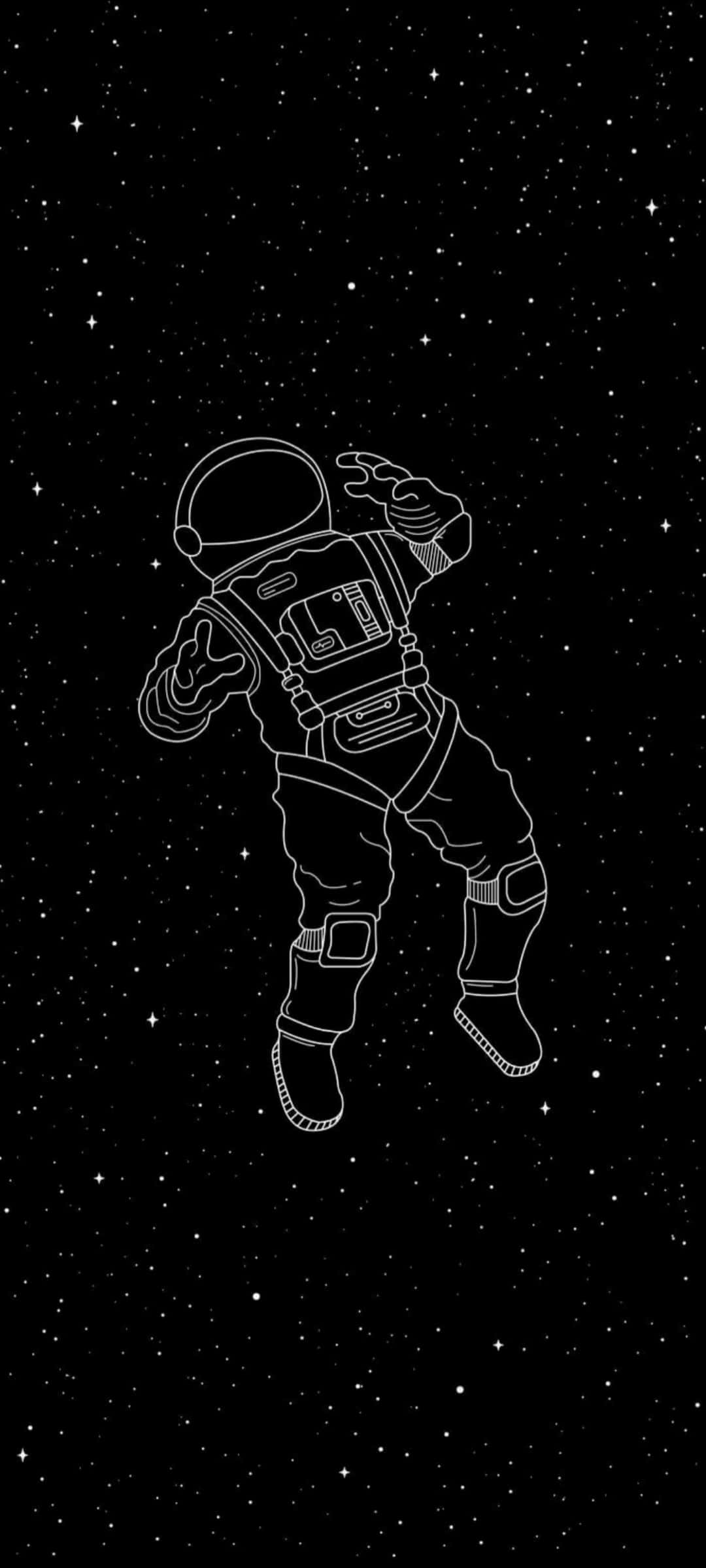 Floating Astronaut Black Aesthetic Background Picha ya Ukuta