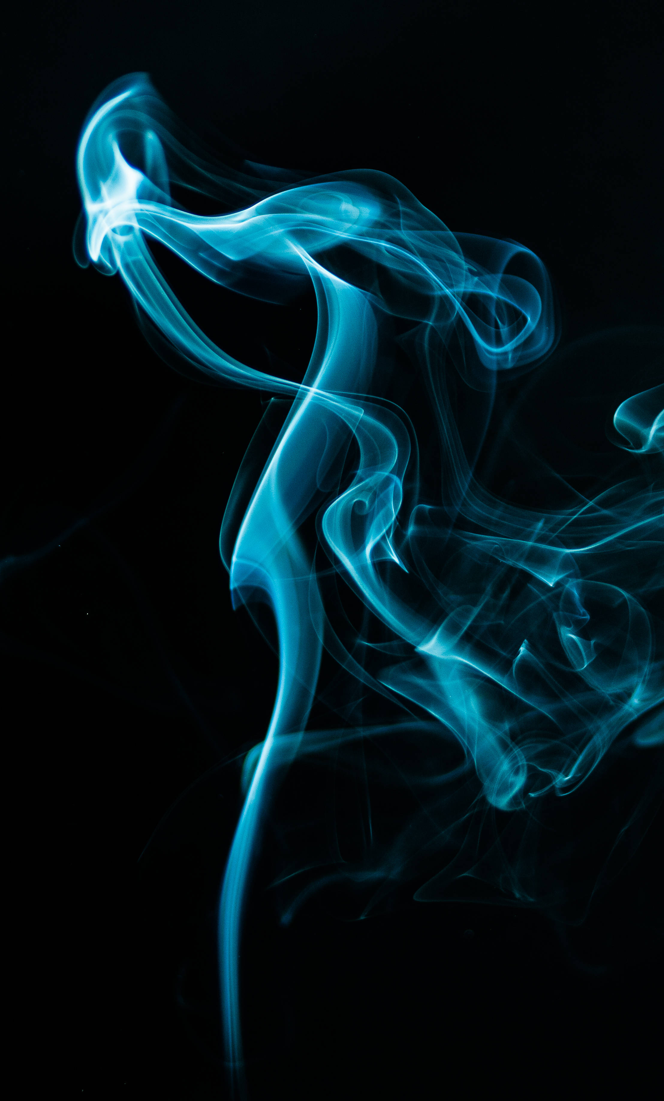 Flowing Blue Smoke Patterns Picha ya Ukuta