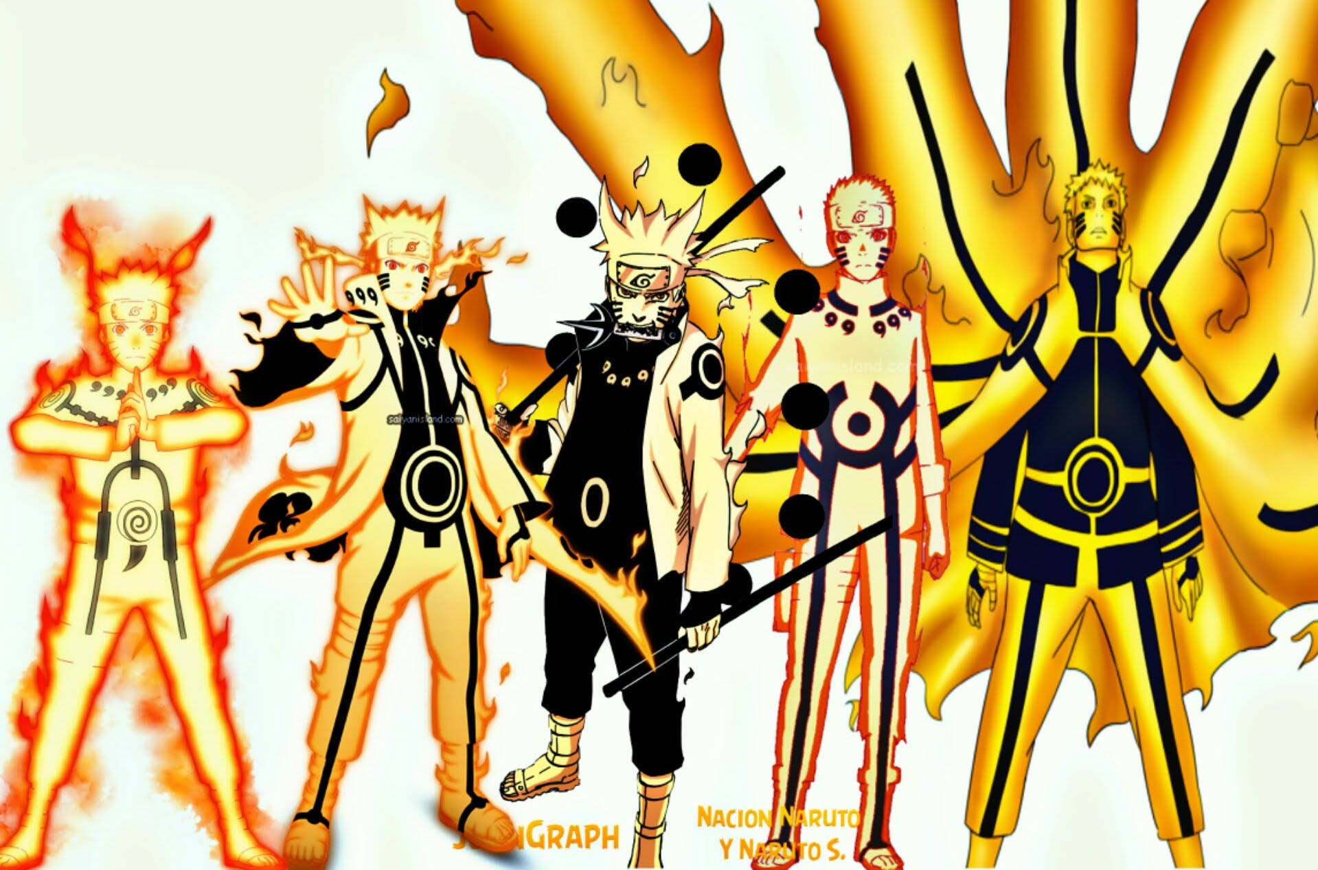 Fomu za Chakra za Naruto Kurama Baridi Picha ya Ukuta