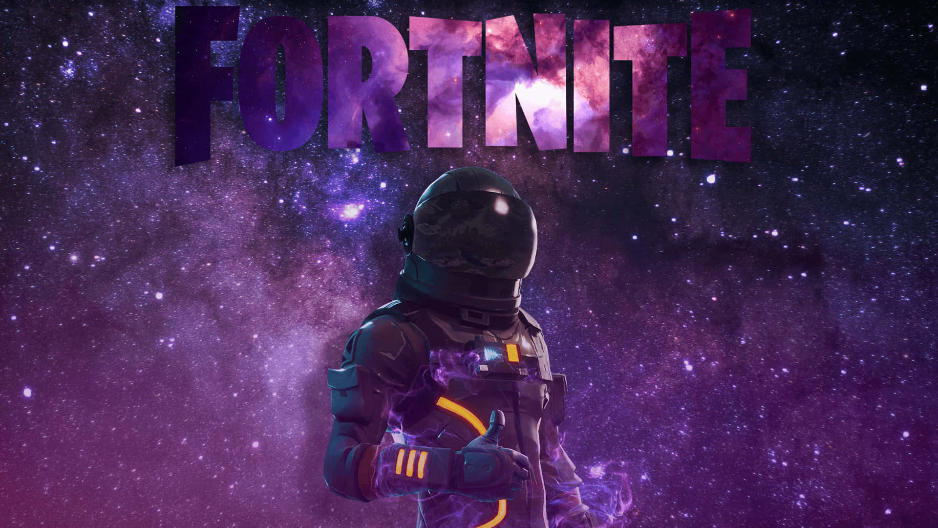 Fortnite Galaxy na Kofia ya Chuma Picha ya Ukuta