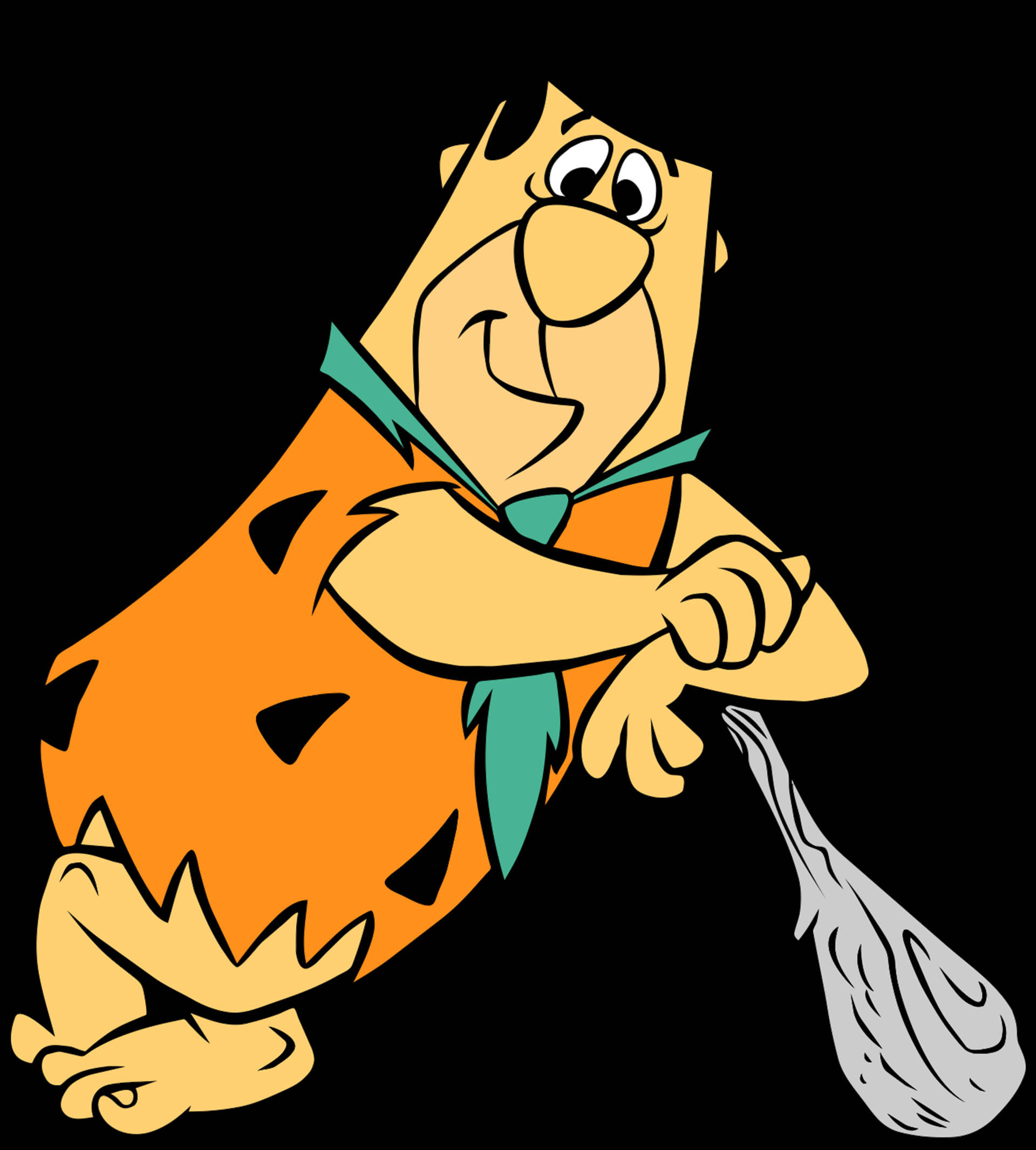 Fred Flintstone Bat Illustration Picha ya Ukuta
