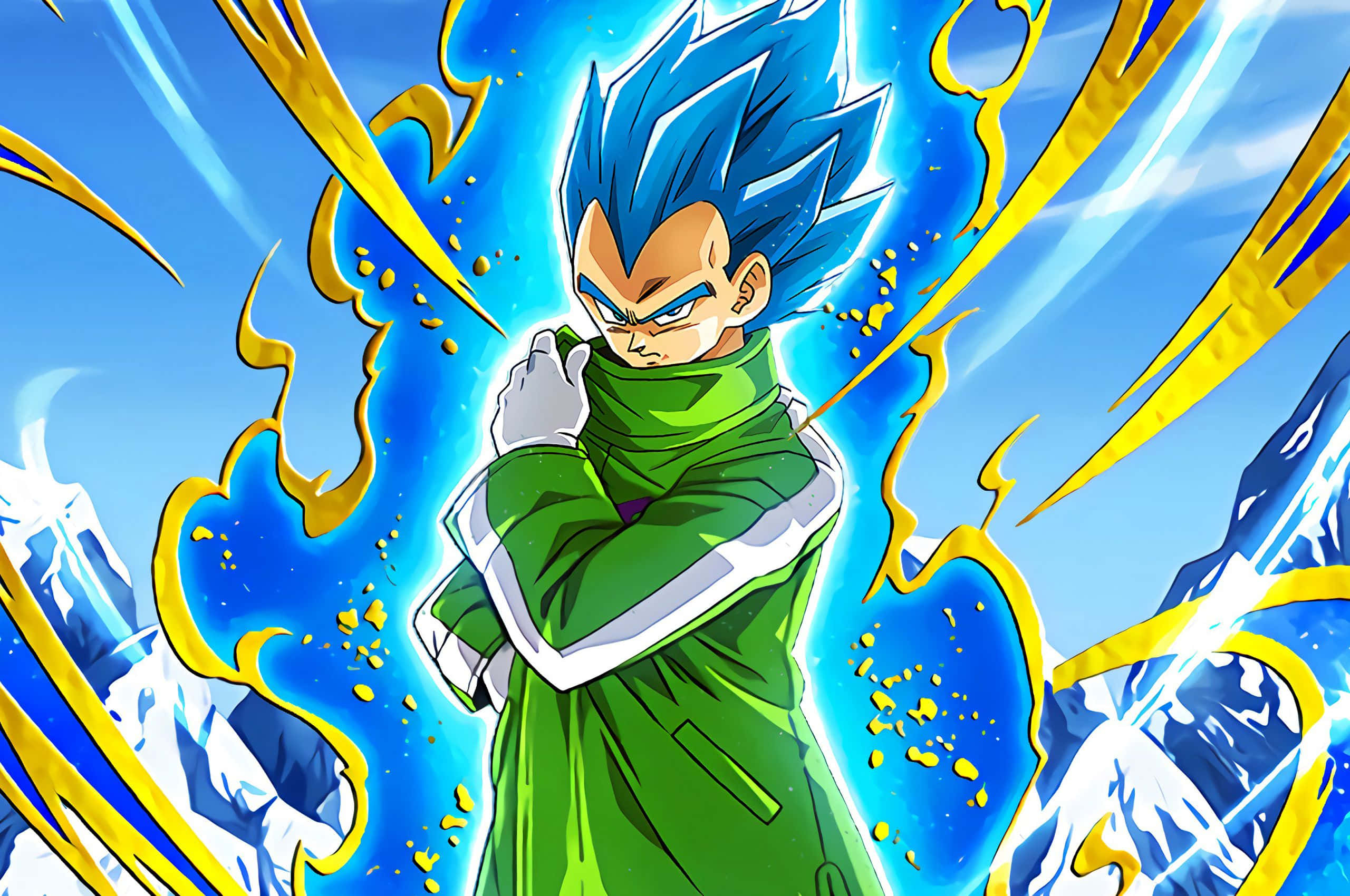 Freeza anamleta Broly kupigana na Goku na Vegeta katika Dragon Ball Super Broly Picha ya Ukuta