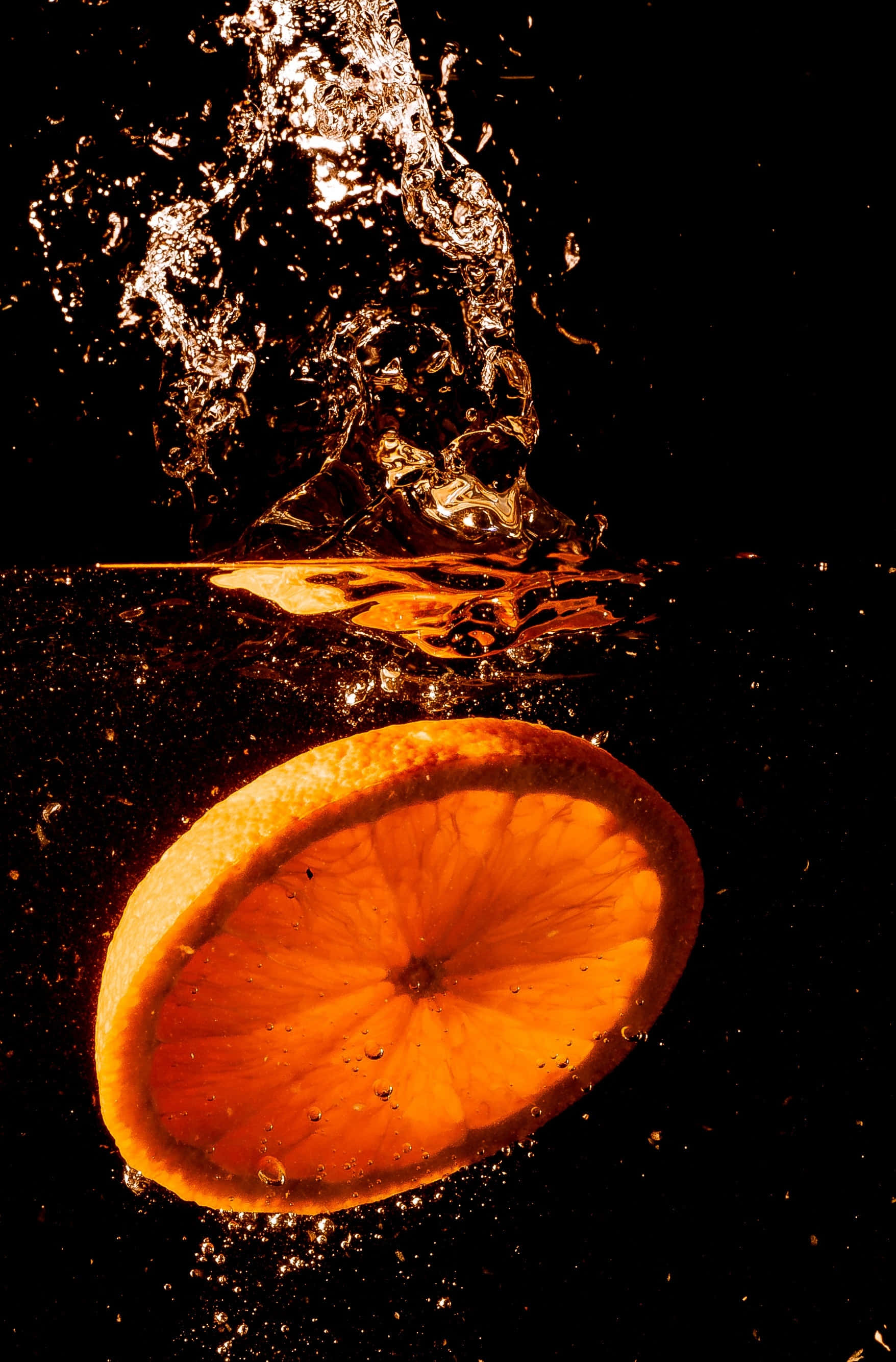 Fresh, juicy orange fruit against a vibrant background Picha ya Ukuta