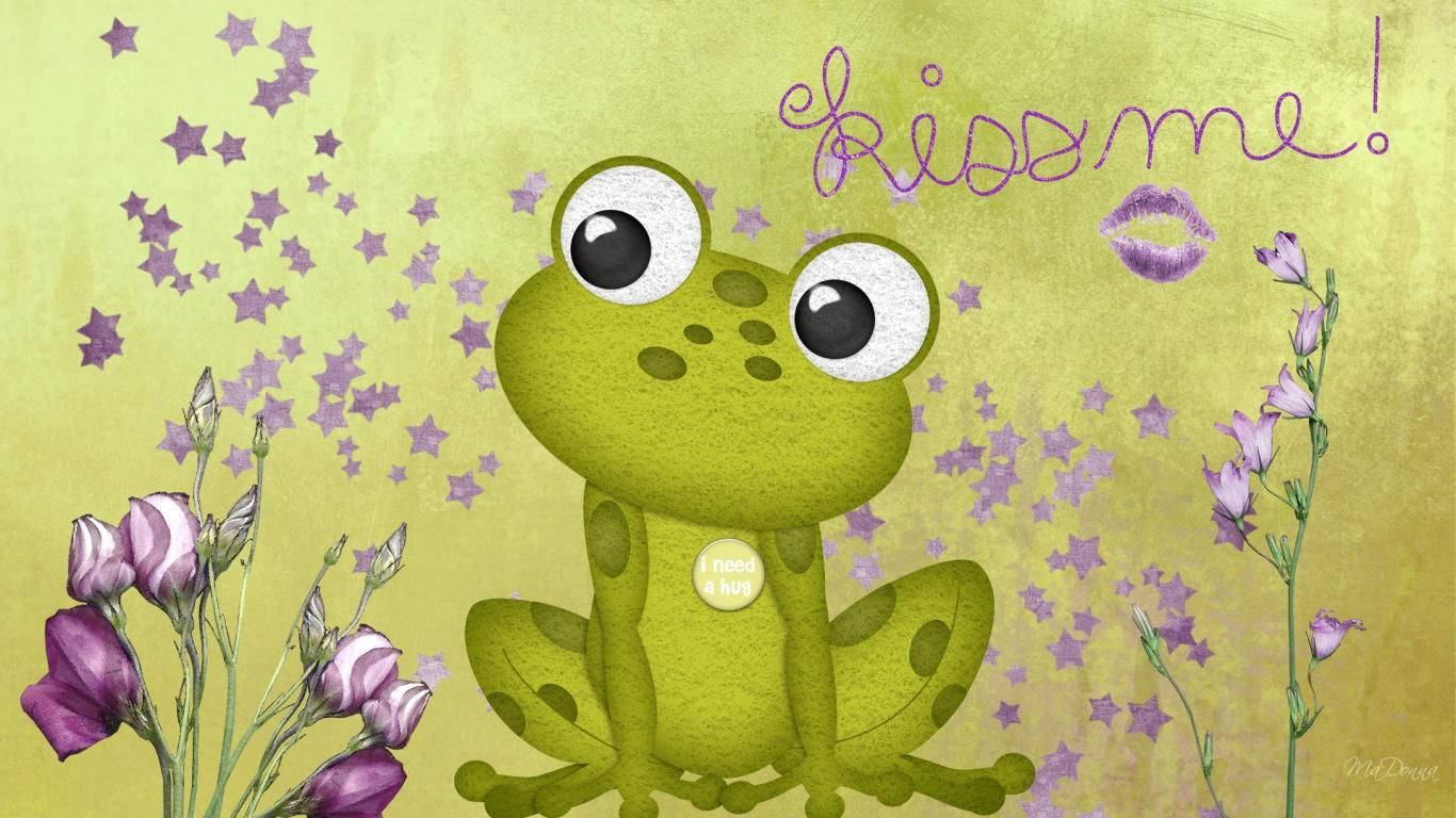 Frog Mrembo Katika Bustani ya Mawarua Picha ya Ukuta