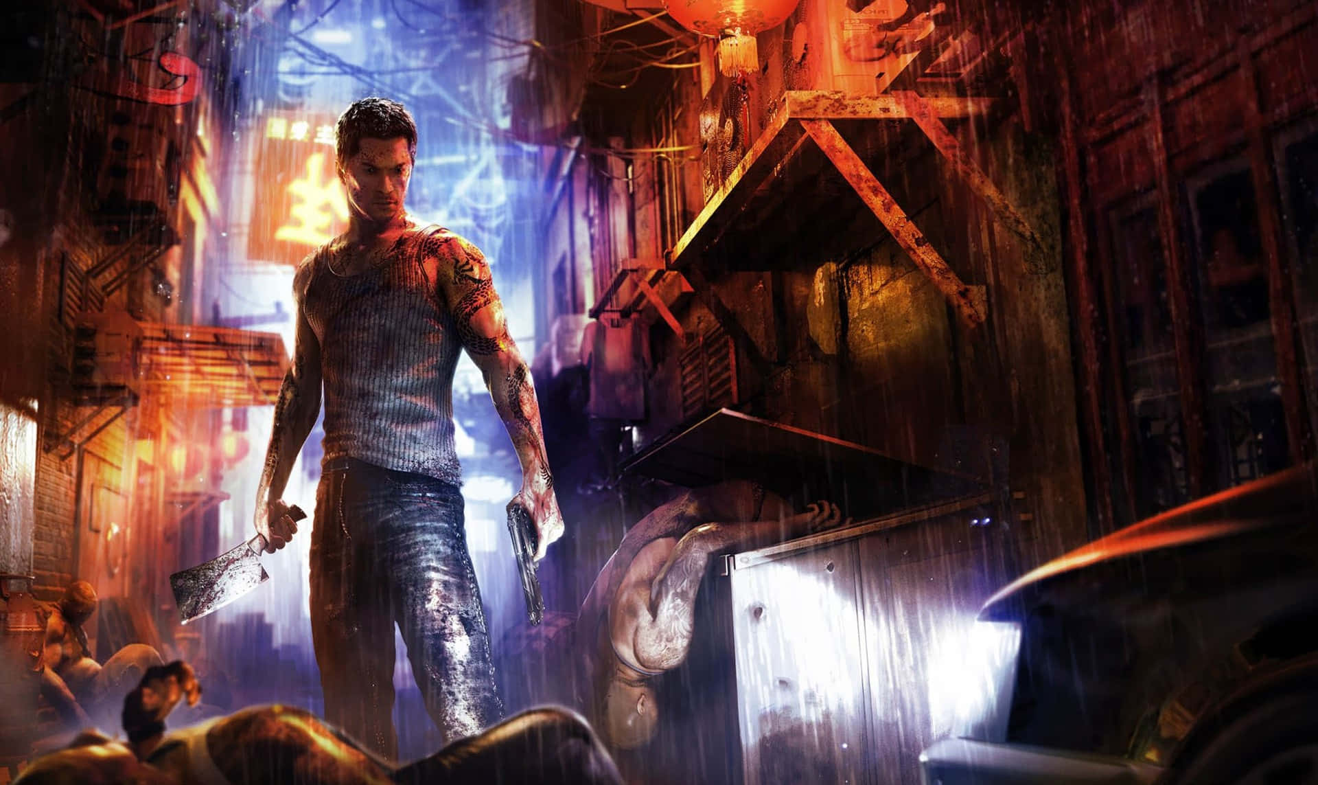 Fuatia dunia ya uhalifu ya Hong Kong katika Sleeping Dogs Picha ya Ukuta