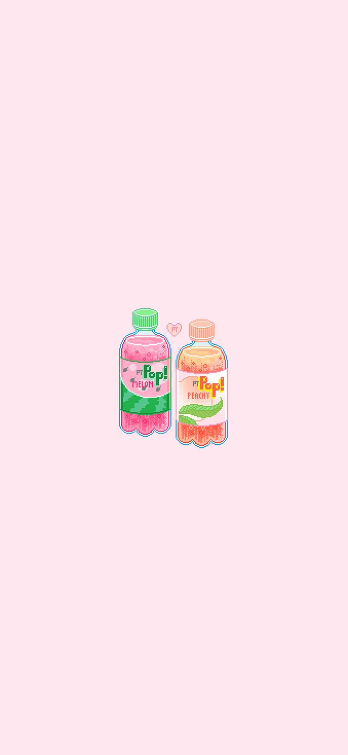 Fungua Kujenga Kwa Pixel Art ya Pinki Picha ya Ukuta