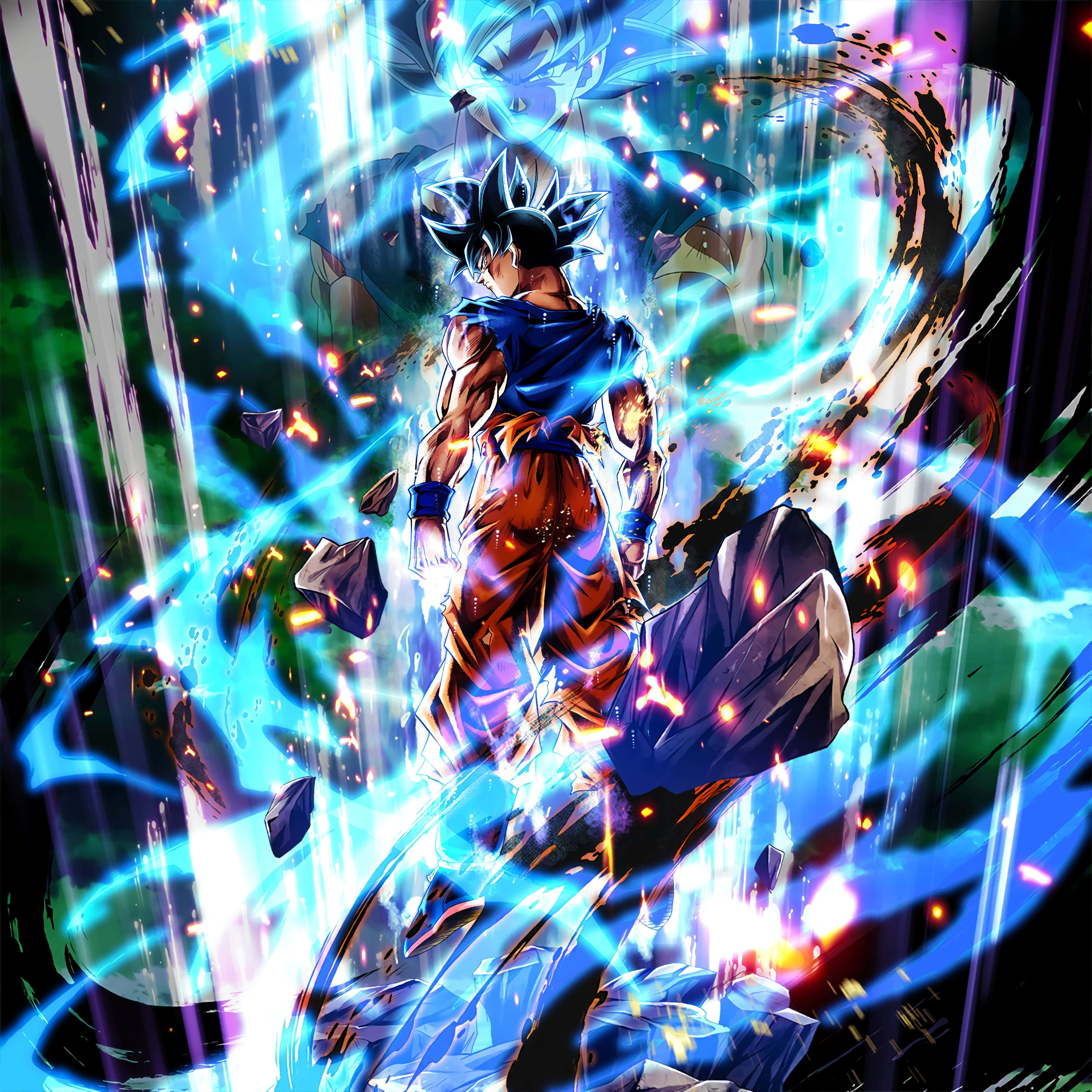 Fungua nguvu za Ultra Instinct na Goku Picha ya Ukuta