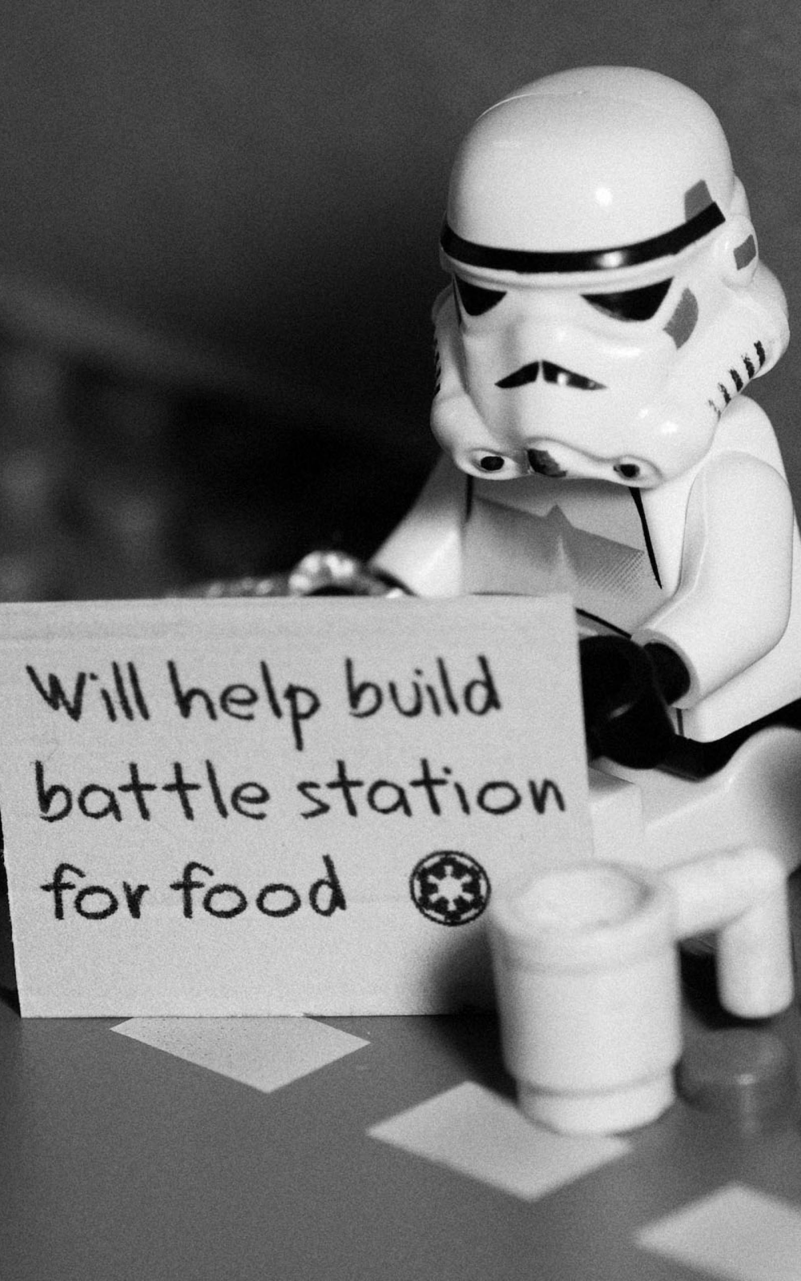 Funny Stormtrooper LEGO Star Wars Tablet Picha ya Ukuta