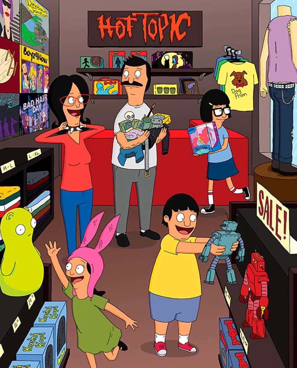 Furaha ya familia katika Bob's Burgers Picha ya Ukuta