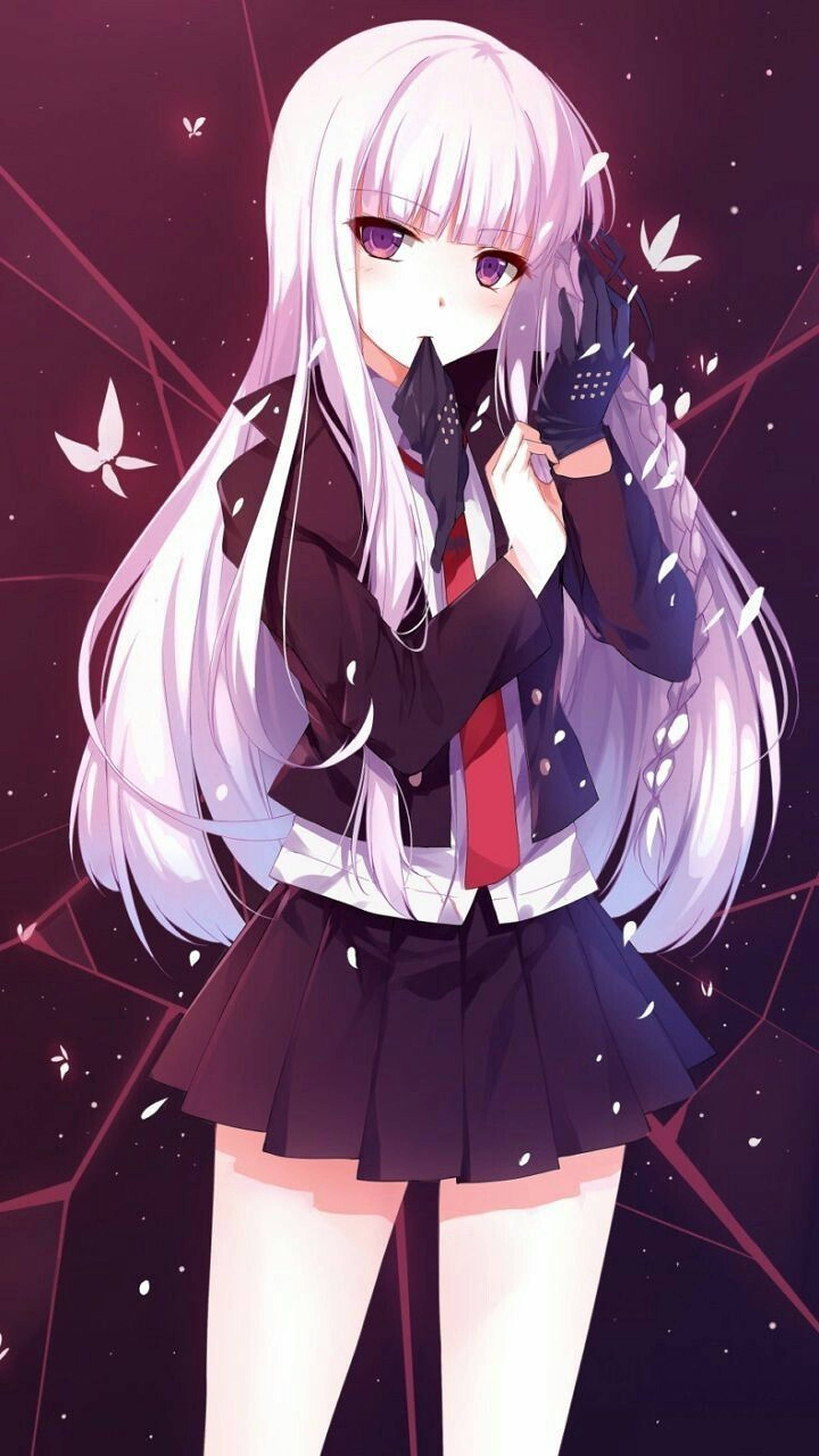 Furaha ya Mpenzi wa Anime: Kyouko Kirigiri kwenye Ukuta wa iPhone Picha ya Ukuta