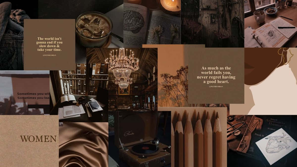 Furahia joto rahisi la Aesthetic Brown Picha ya Ukuta