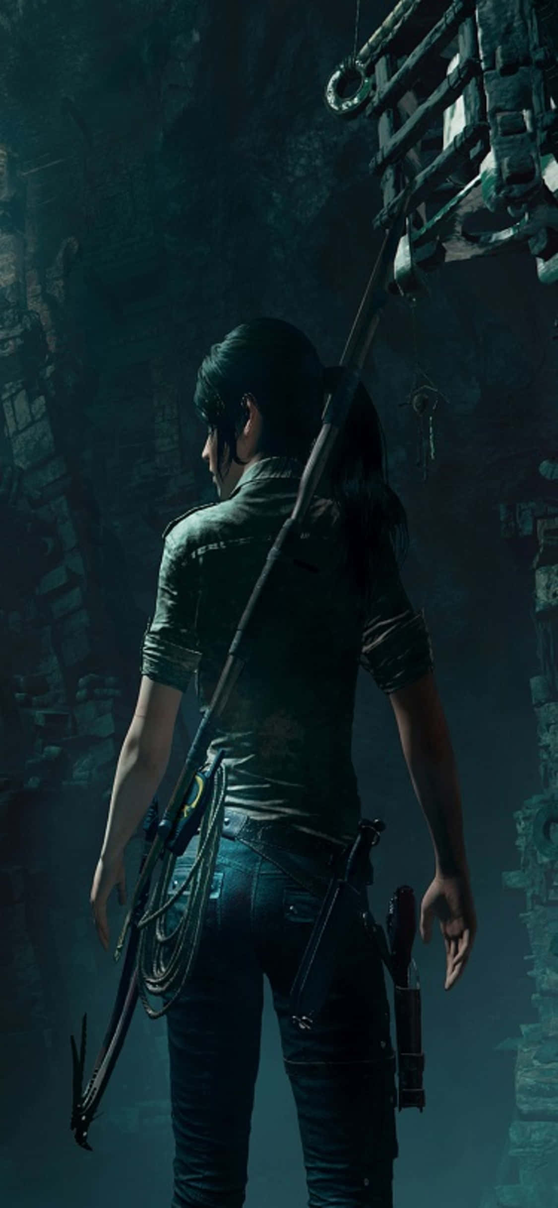 Furahia mwenyewe katika Shadow of the Tomb Raider kwa iPhone X Picha ya Ukuta