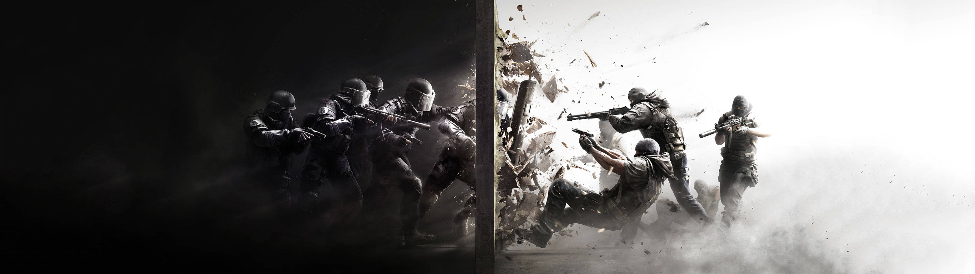 Furahia Rainbow Six Siege kwa Maelezo Mzuri kwenye Skrini Mbili Picha ya Ukuta
