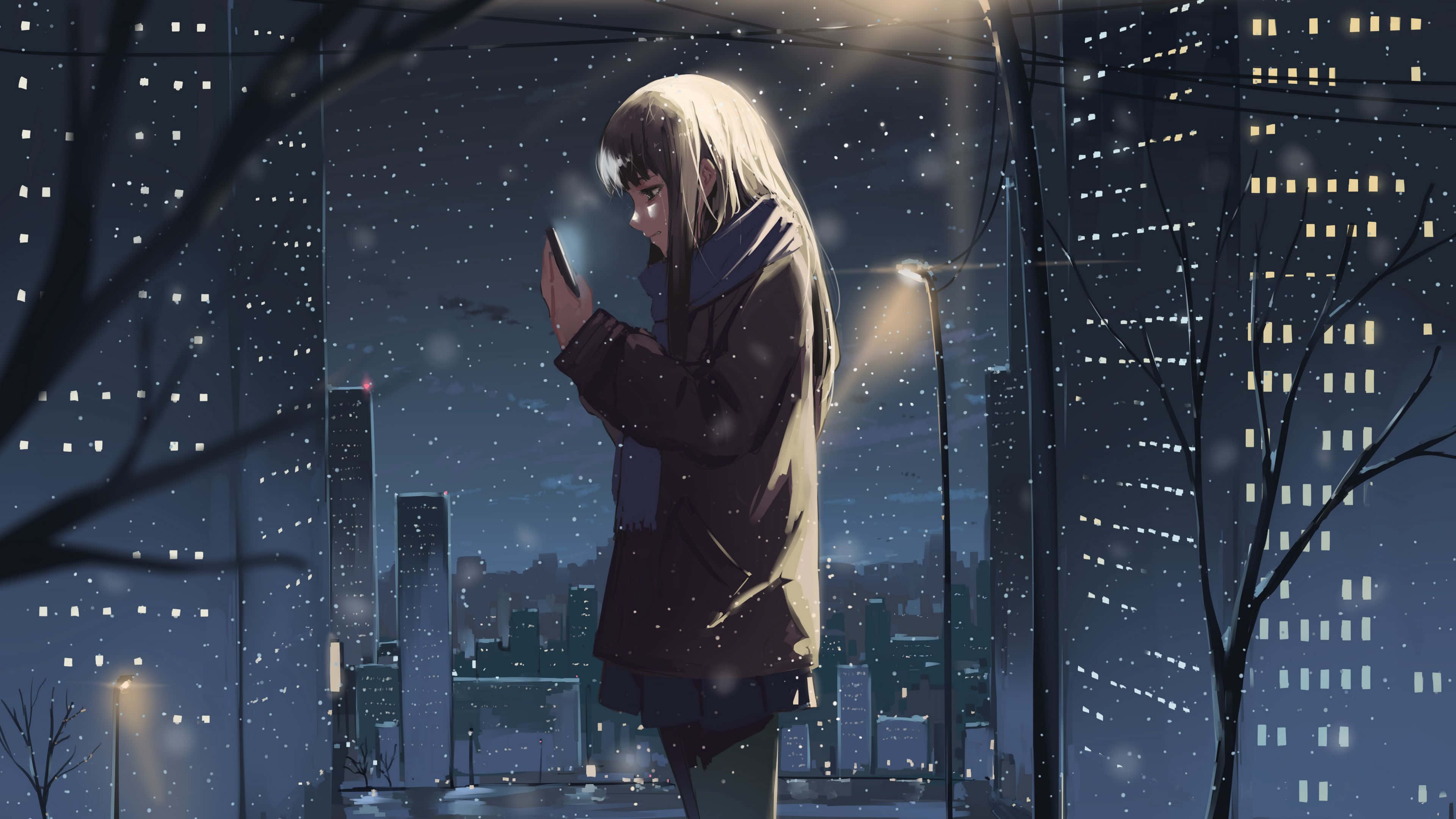 Furahia rangi nyororo za mandhari ya anime Picha ya Ukuta