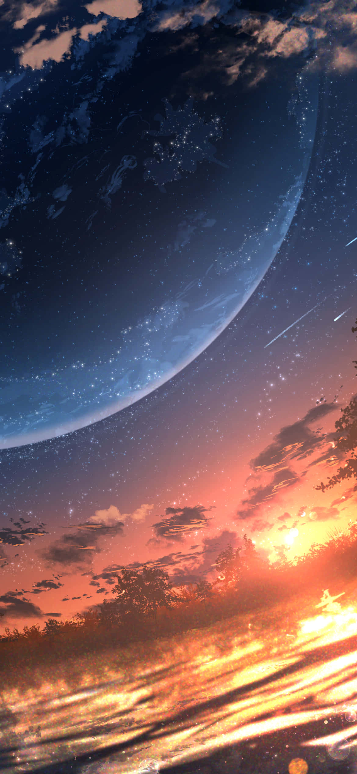 Enjoy the Anime Sunset from your iPhone Picha ya Ukuta